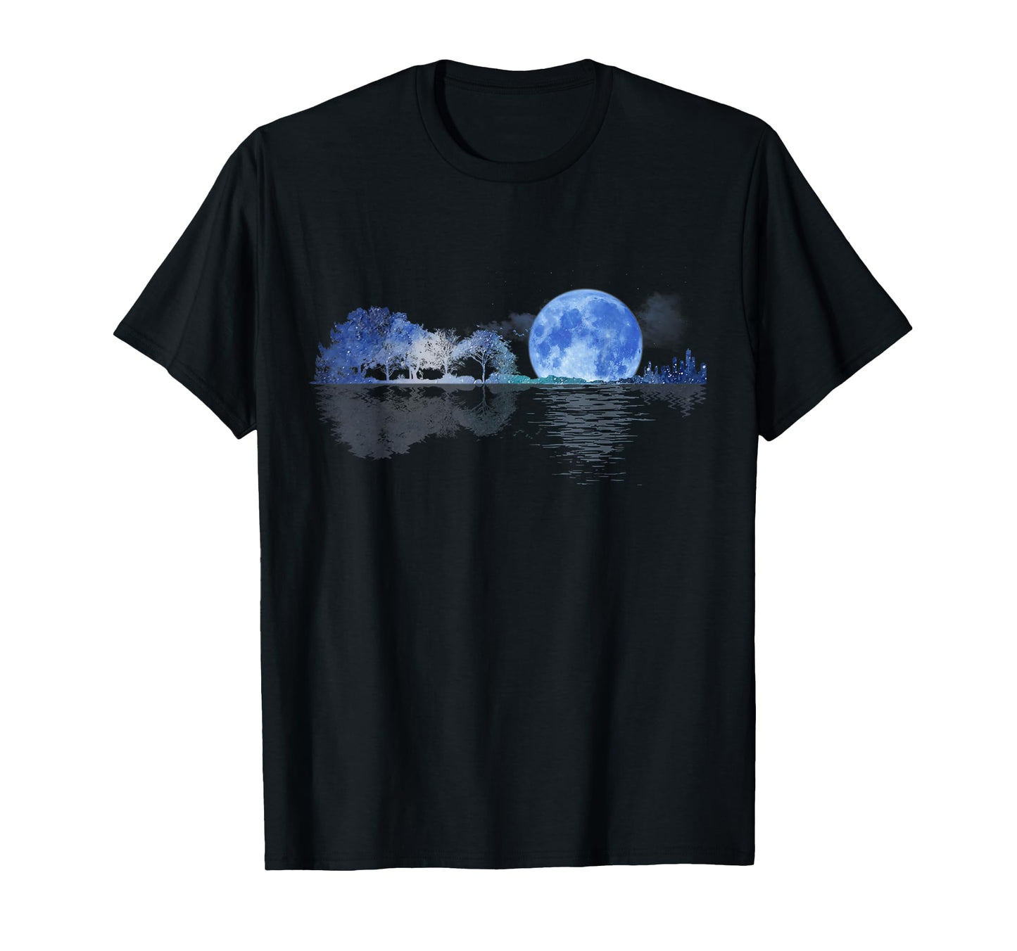 Acoustic Guitar Lake Shadow Nature T-Shirt - Custom Art Print Men Women - T-Shirt, Sweatshirt, Hoodie