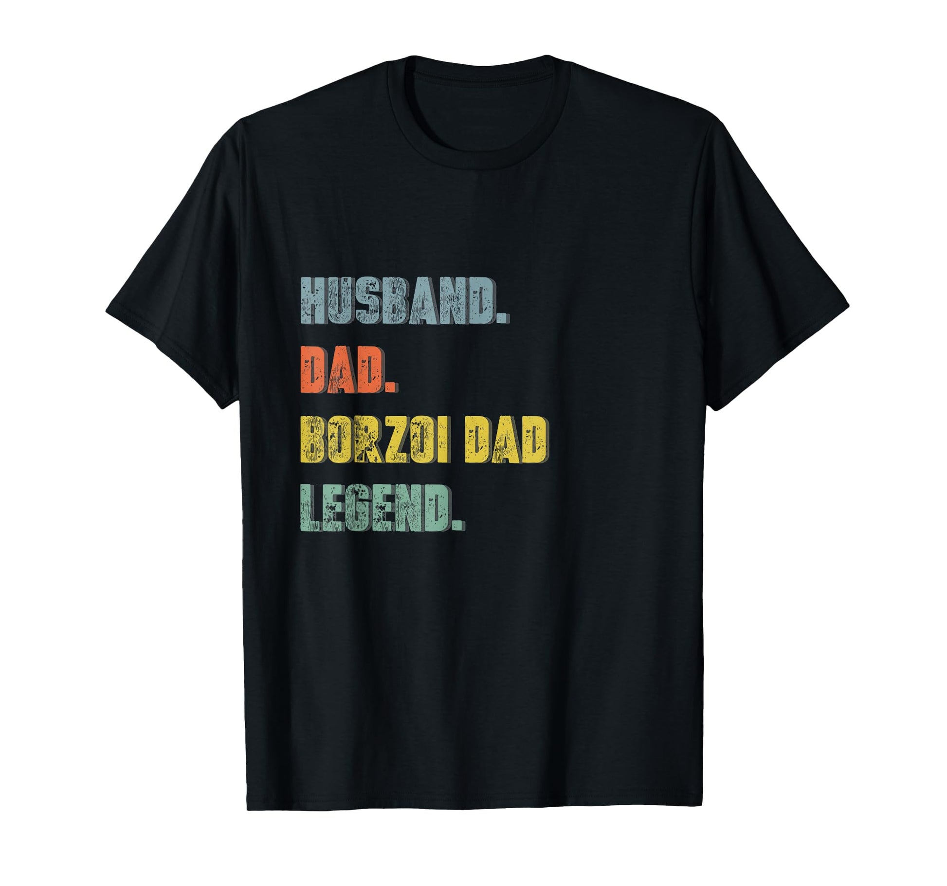 Mens Husband Dad Borzoi Dad Legend T-Shirt - Trendy Graphic Men Women - T-Shirt, Sweatshirt, Hoodie