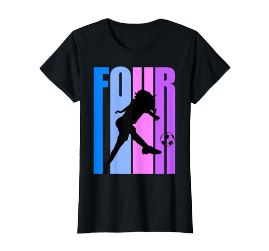 4Th Soccer Birthday Goals Score Plays T-Shirt - Fun Novelty Design Unisex - T-Shirt, Sweatshirt, Hoodie