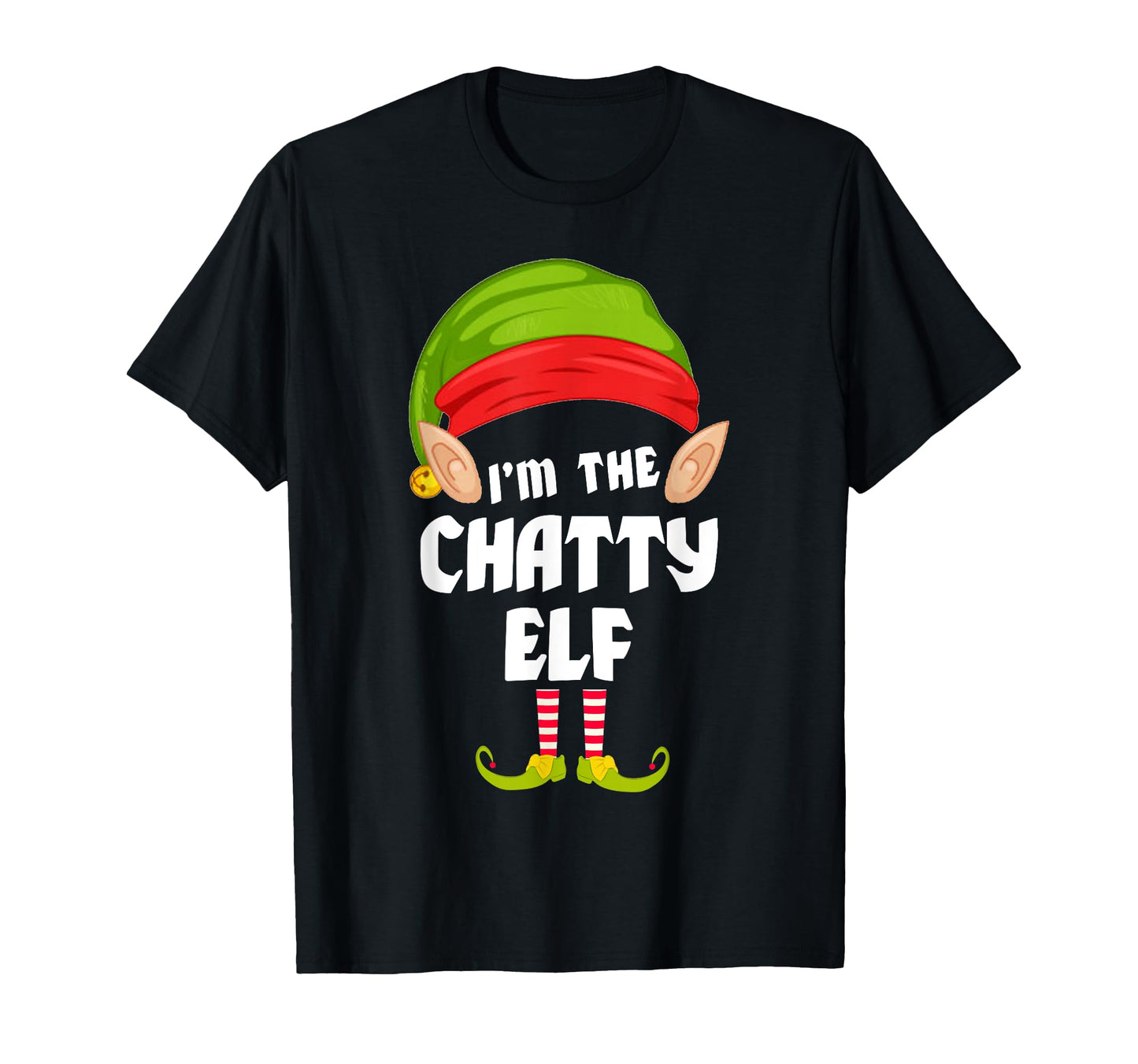 Funny Chatty Elf Matching Family Group Pj T-Shirt - Custom Art Print Unisex - T-Shirt, Sweatshirt, Hoodie