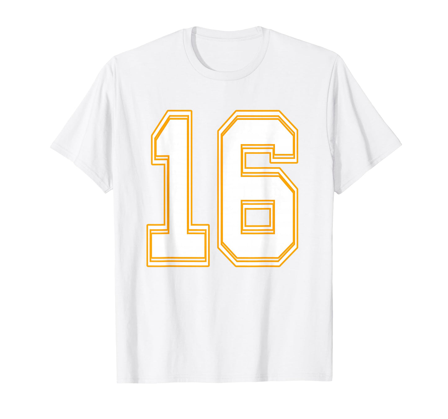 Number 16 Red Yellow White Football T-Shirt - Novelty Apparel Men Women - T-Shirt, Sweatshirt, Hoodie