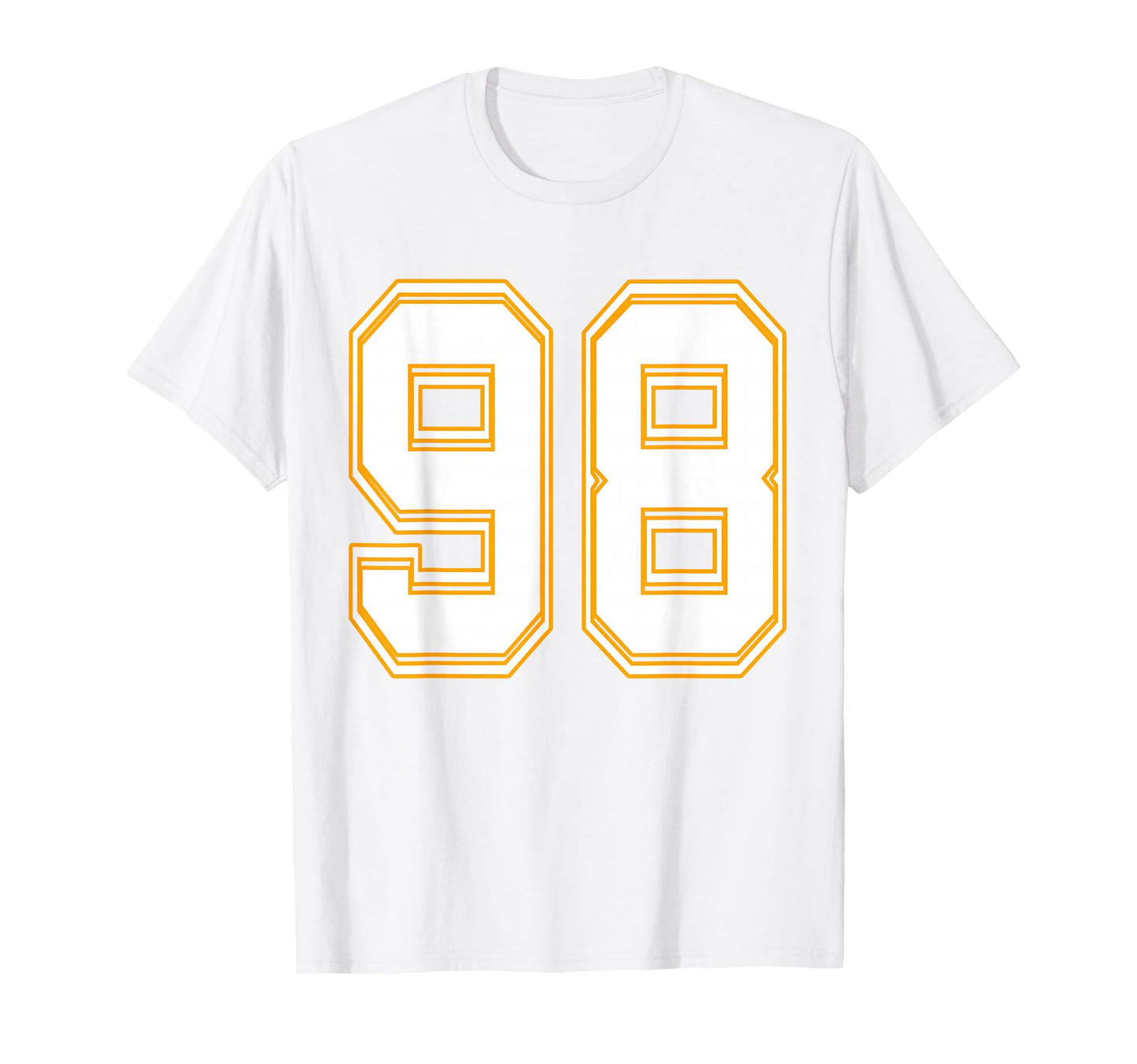 Number 98 Red Yellow White Football T-Shirt - Trendy Graphic for Adults - T-Shirt, Sweatshirt, Hoodie
