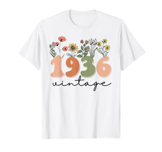 90 Years Old 1936 90Th Birthday Wildflower T-Shirt - Graphic Print Unisex - T-Shirt, Sweatshirt, Hoodie