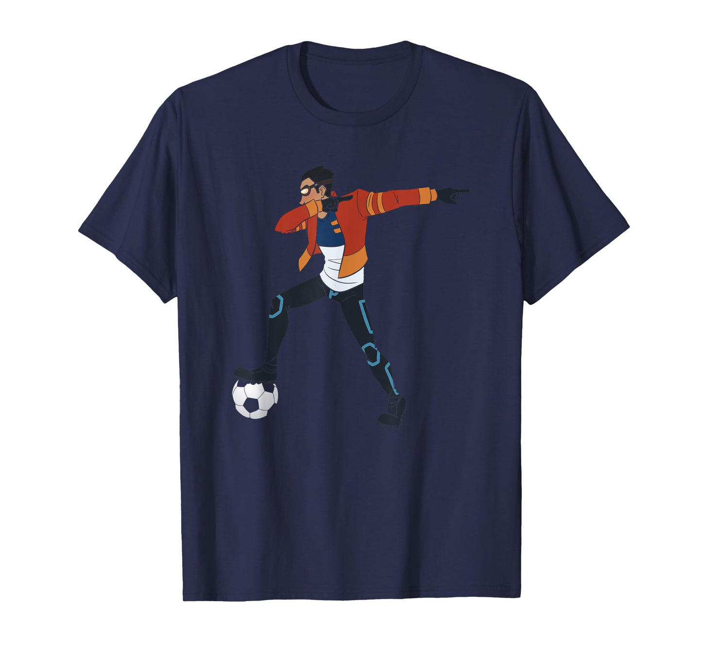 Dabbing Soccer Player Futuristic T-Shirt - Aesthetic Graphic Men Women - T-Shirt, Sweatshirt, Hoodie