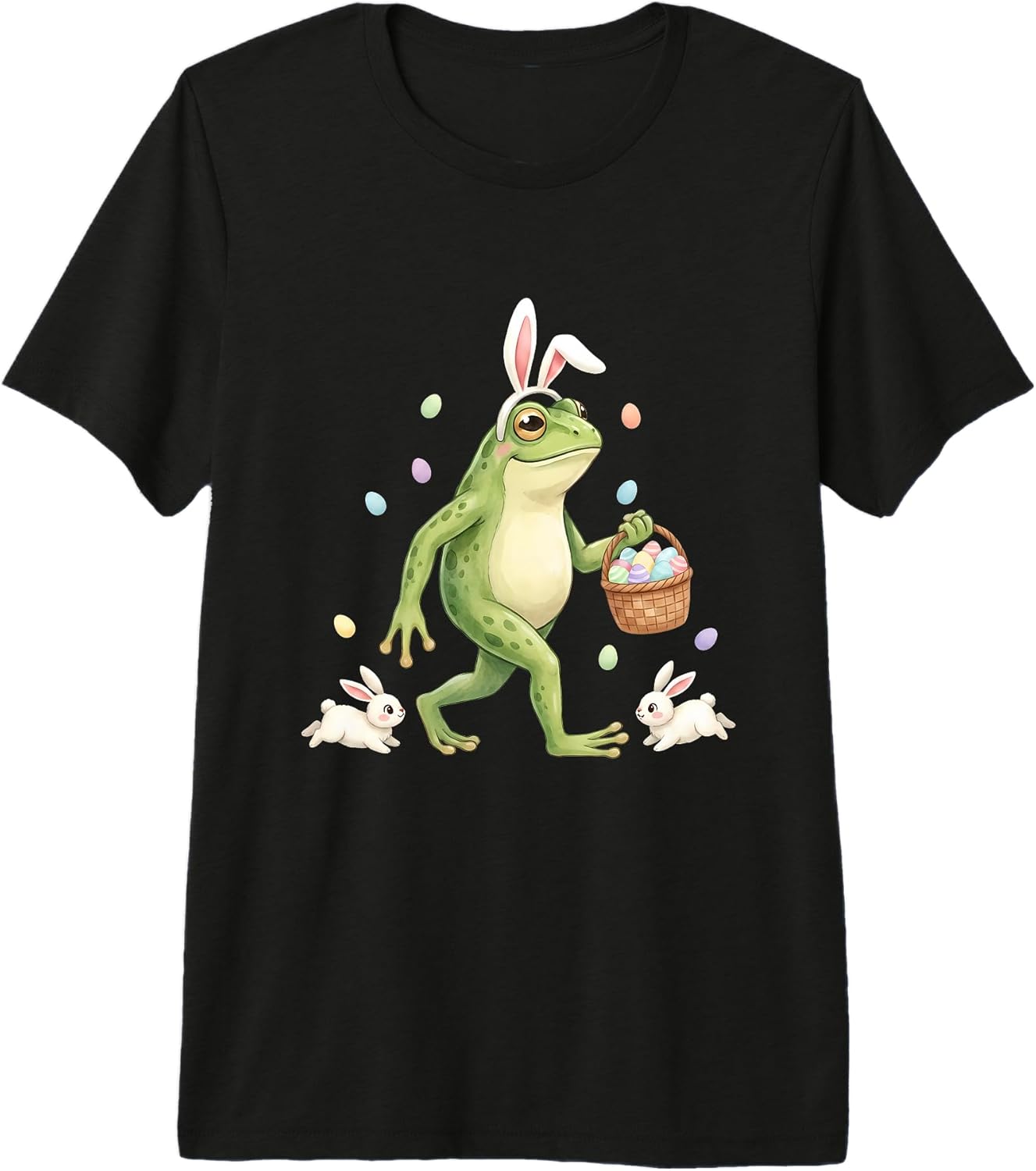 Frog Easter Bunny Eggs Art Unisex T-shirt, Sweatshirt, Hoodie, Long Sleeve Tee - T-Shirt, Sweatshirt, Hoodie