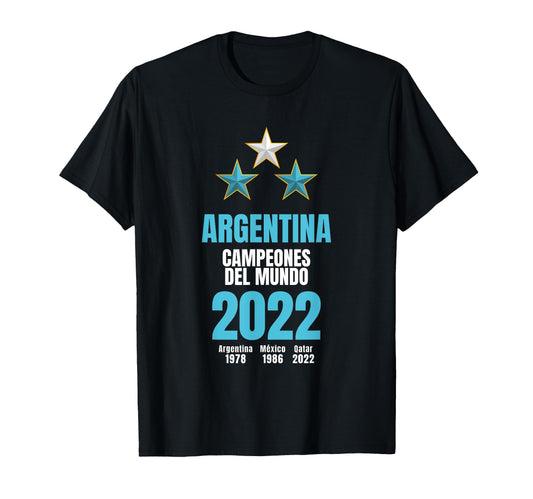 Argentina World Champion 2022 Soccer T-Shirt - Novelty Apparel for Adults - T-Shirt, Sweatshirt, Hoodie