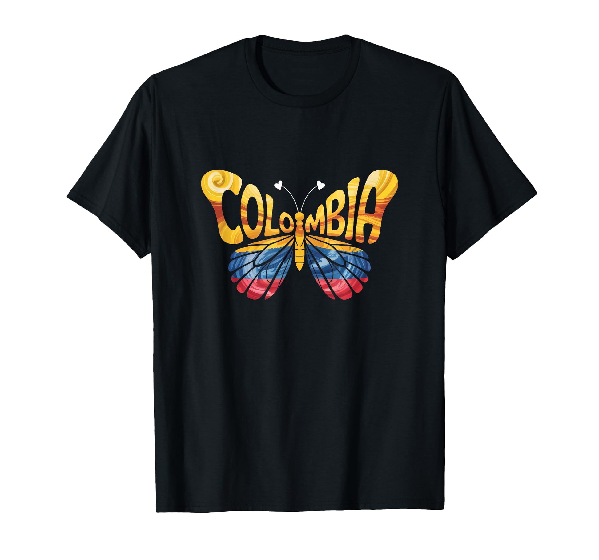Colombia Butterfly Colombian Flag T-Shirt - Aesthetic Graphic Men Women - T-Shirt, Sweatshirt, Hoodie