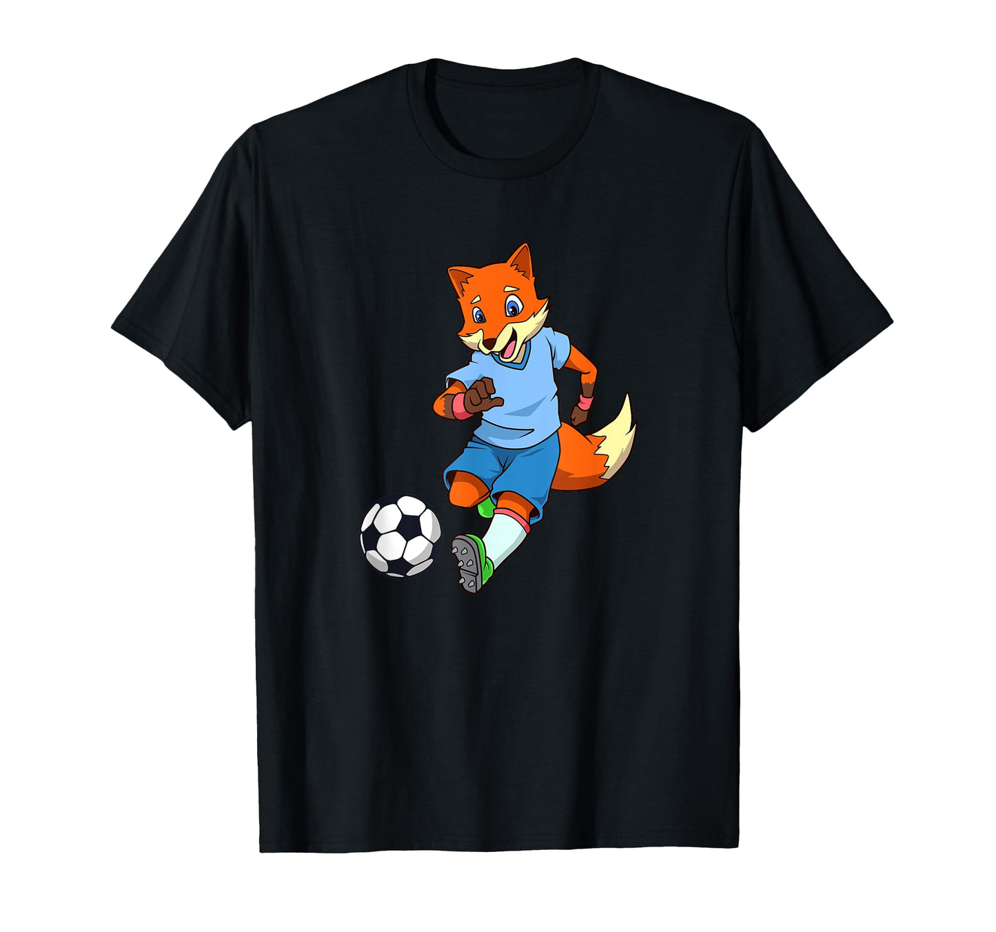 Cartoon Fox Plays Soccer T-Shirt - Streetwear Style for Adults - T-Shirt, Sweatshirt, Hoodie