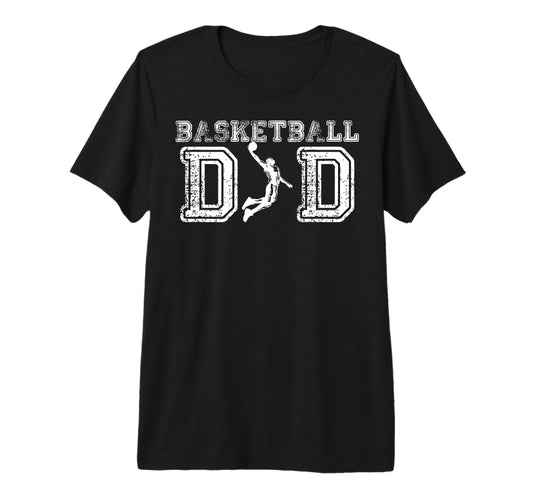 Basketball Dad Daddy Papa Father Tri T-Shirt - Minimalist Print for Adults - T-Shirt, Sweatshirt, Hoodie