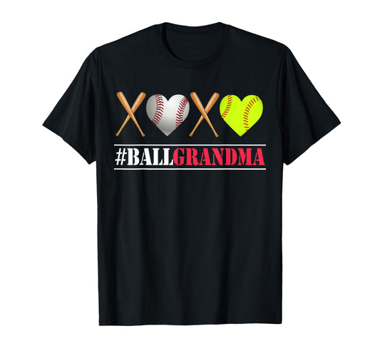 Ball Grandma Softball Grandma Baseball T-Shirt - Graphic Print Unisex - T-Shirt, Sweatshirt, Hoodie