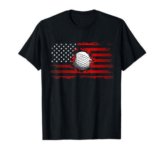 American Flag Golf T-Shirt - Custom Art Print for Adults - T-Shirt, Sweatshirt, Hoodie