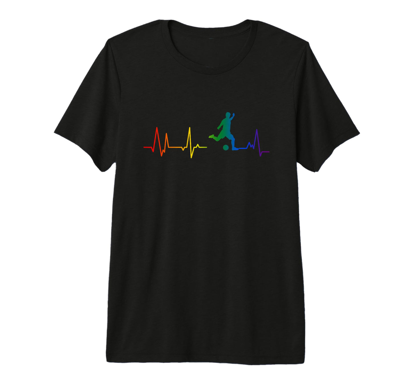 Soccer Heart Rate Lgbtq Heartbeat Lgbtqia T-Shirt - Trendy Graphic Unisex - T-Shirt, Sweatshirt, Hoodie