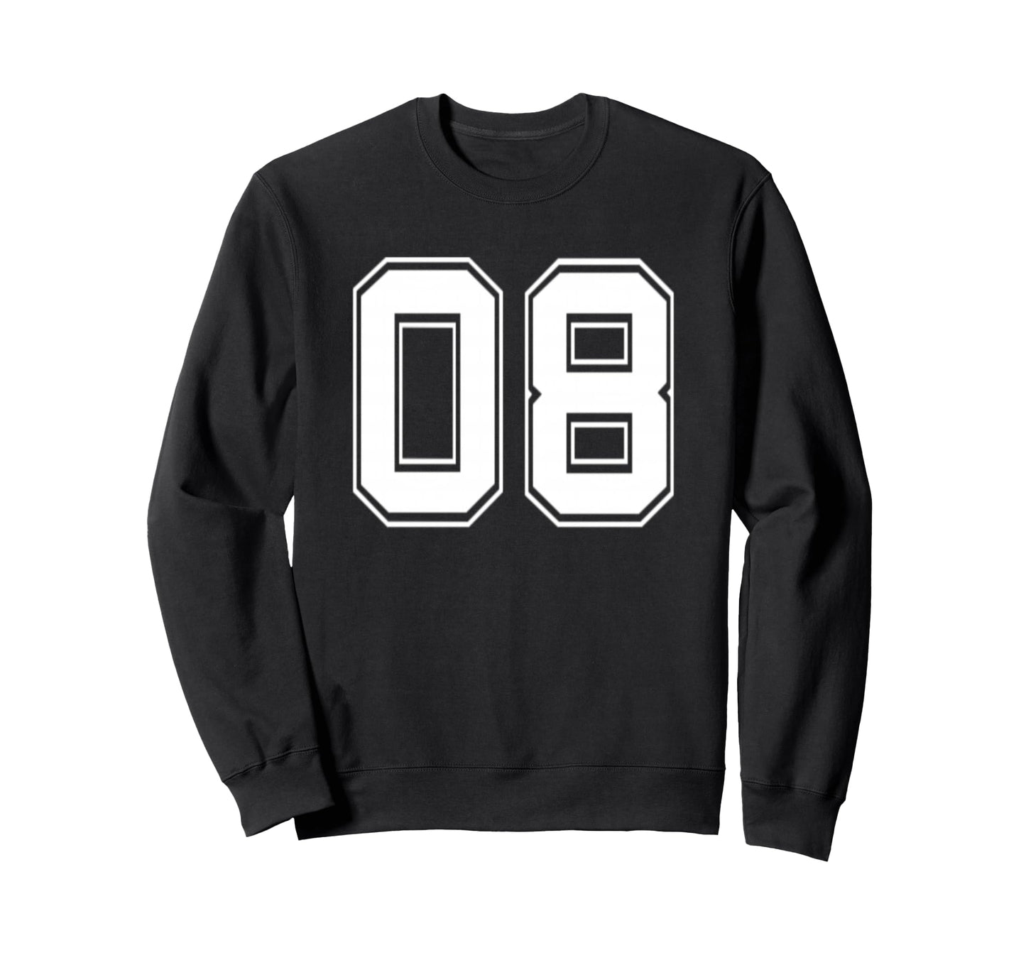 Number 08 Baseball Football Soccer Sweatshirt - Aesthetic Graphic Unisex - T-Shirt, Sweatshirt, Hoodie