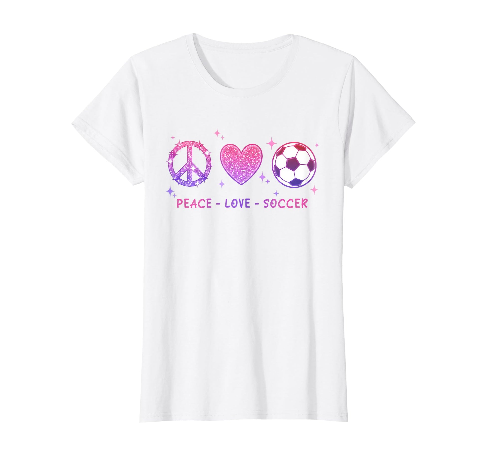Peace Love Soccer Pastel Teen T-Shirt - Minimalist Print Unisex - T-Shirt, Sweatshirt, Hoodie