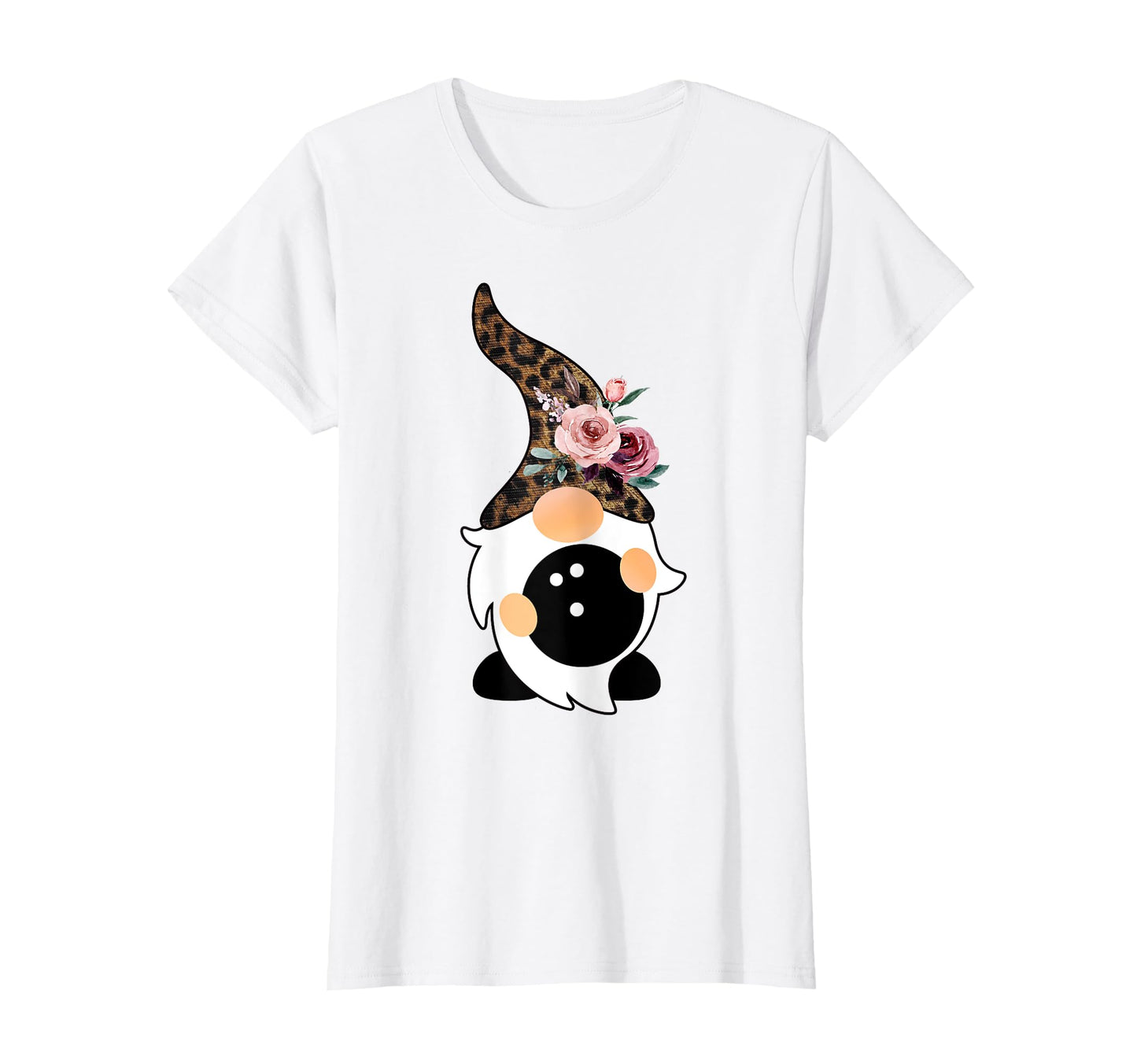 Bowling And Gnome Leopard Floral Hat T-Shirt - Trendy Graphic Unisex - T-Shirt, Sweatshirt, Hoodie