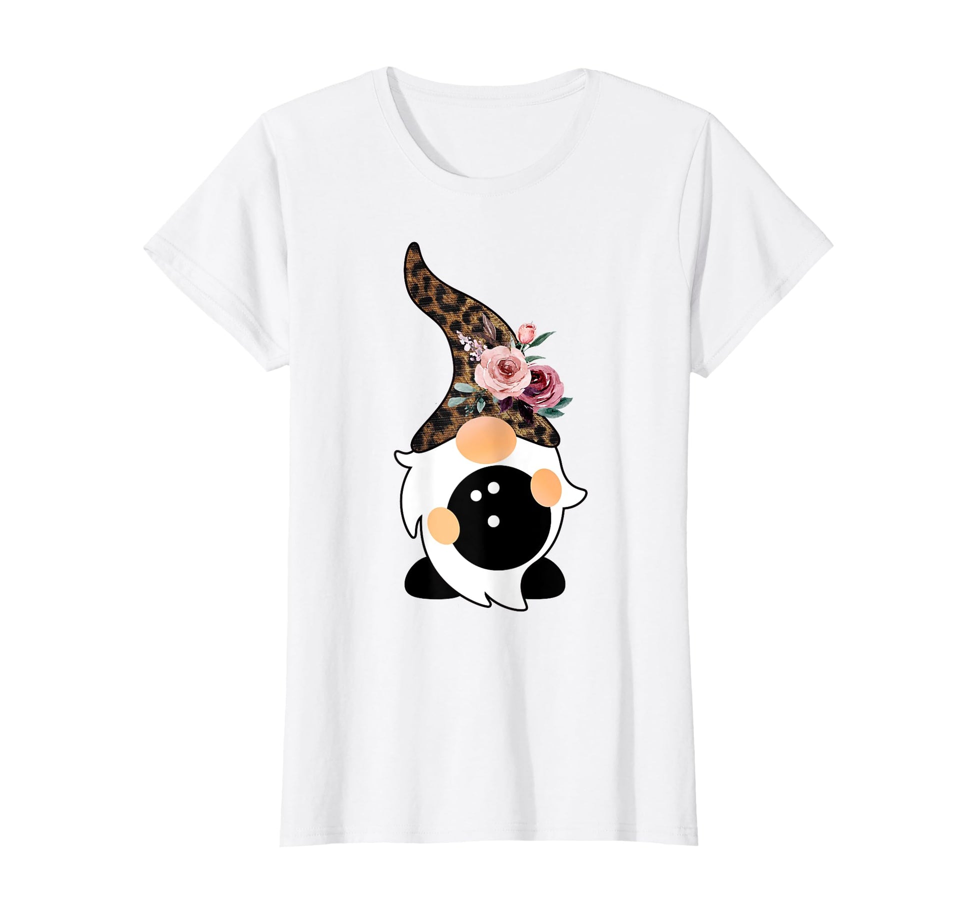Bowling And Gnome Leopard Floral Hat T-Shirt - Trendy Graphic Unisex - T-Shirt, Sweatshirt, Hoodie