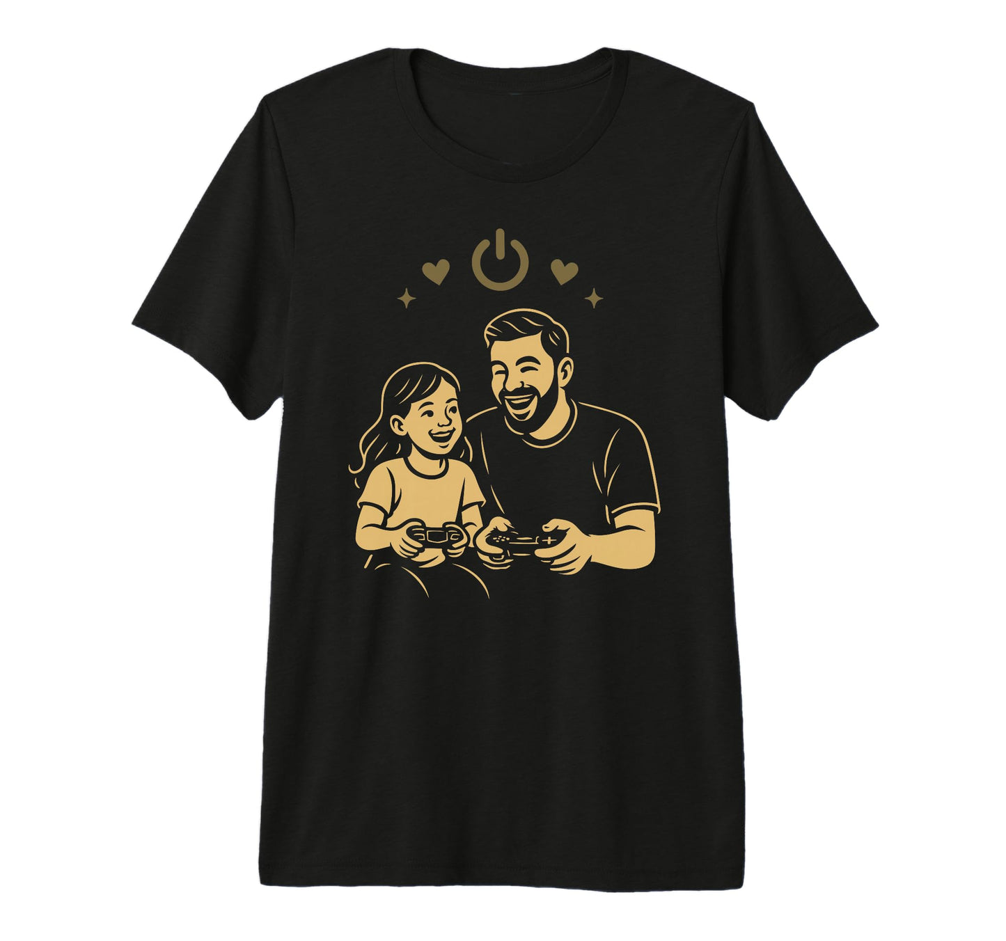 Father Daughter Gaming Art Giftidea T-Shirt - Minimalist Print Unisex - T-Shirt, Sweatshirt, Hoodie