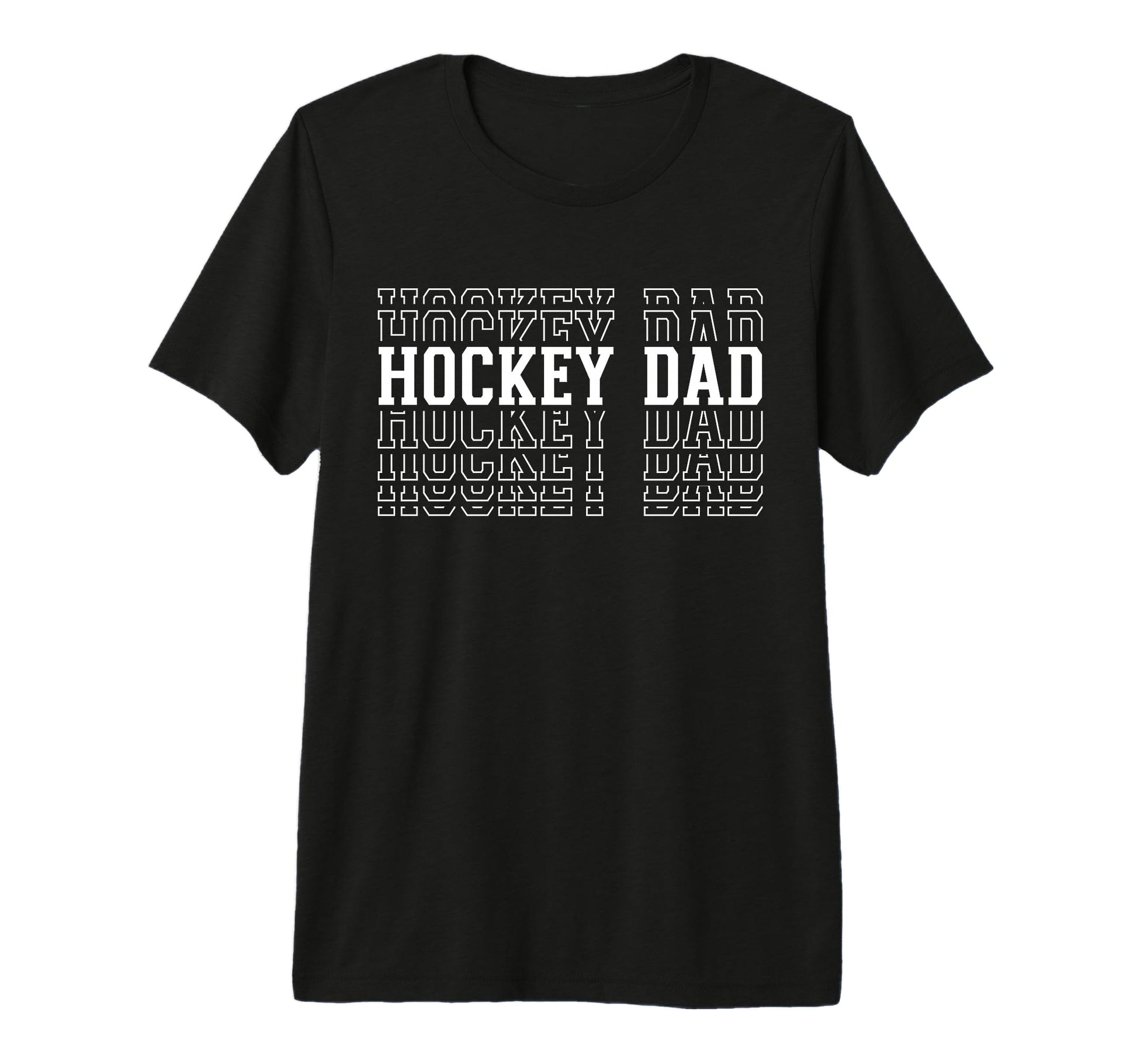 Hockey Dad Funny Layered Text T-Shirt - Casual Everyday Wear for Adults - T-Shirt, Sweatshirt, Hoodie