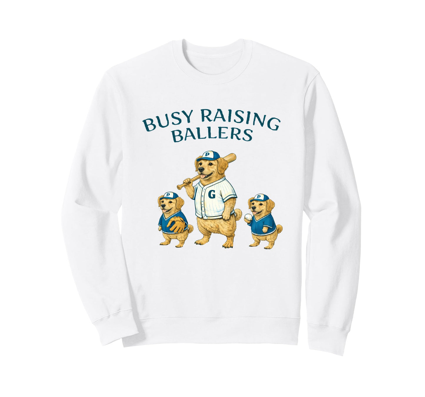 Busy Raising Baller Baseball Sweatshirt - Aesthetic Graphic Men Women - T-Shirt, Sweatshirt, Hoodie