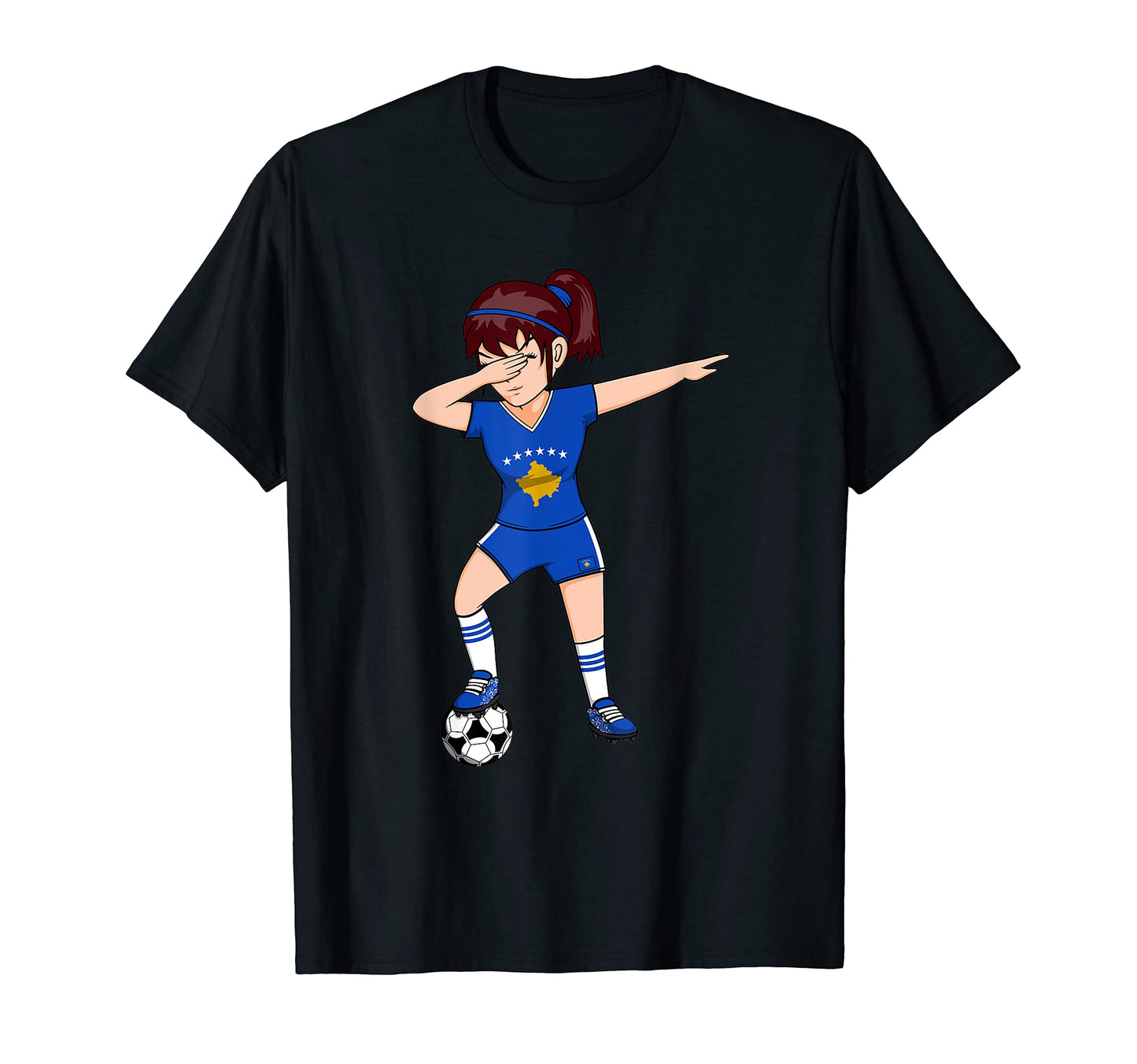 Dabbing Soccer Kosovo Jersey Kosovar T-Shirt - Custom Art Print Men Women - T-Shirt, Sweatshirt, Hoodie