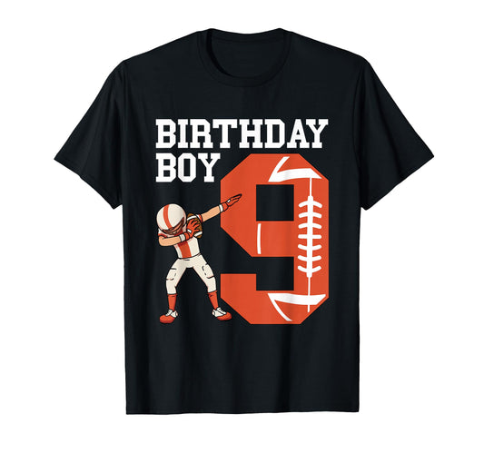 9 Years Old Football Player 9Th T-Shirt - Minimalist Print Men Women - T-Shirt, Sweatshirt, Hoodie