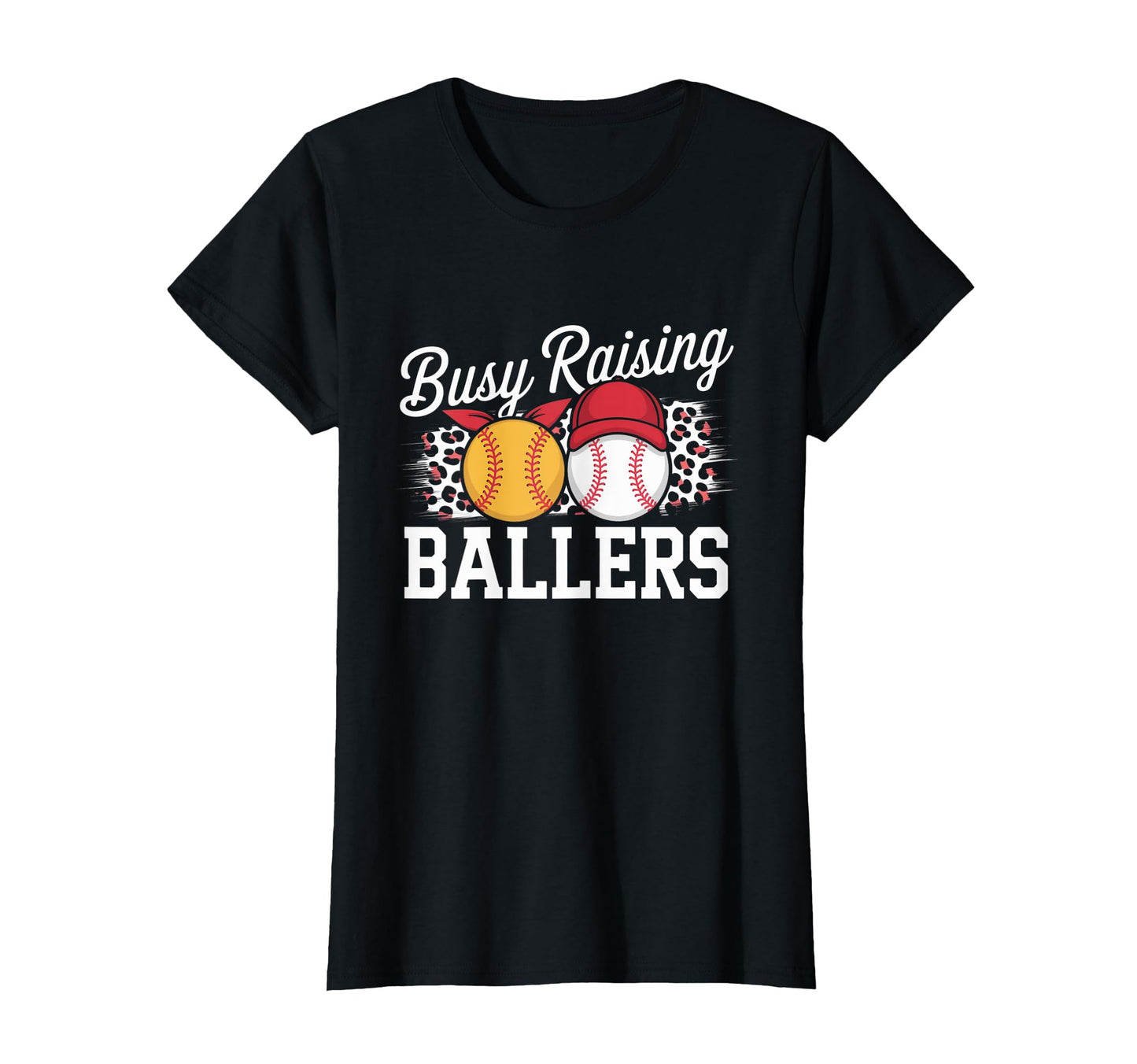 Busy Raising Ballers Leopard Baseball T-Shirt - Novelty Apparel Unisex - T-Shirt, Sweatshirt, Hoodie