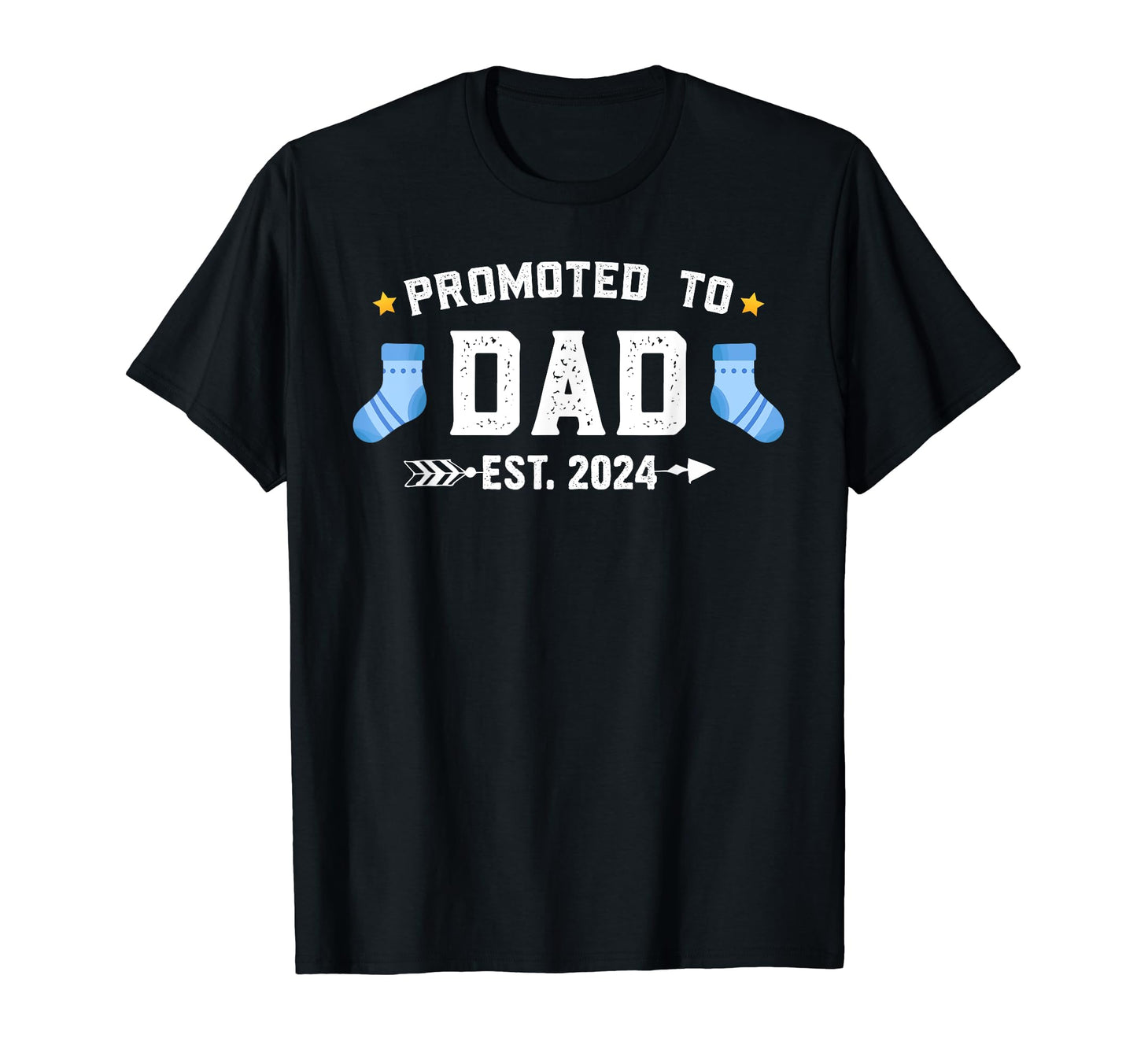 New Dad 1St Time Dad Est 2024 Promoted To T-Shirt - Unique Graphic Unisex - T-Shirt, Sweatshirt, Hoodie