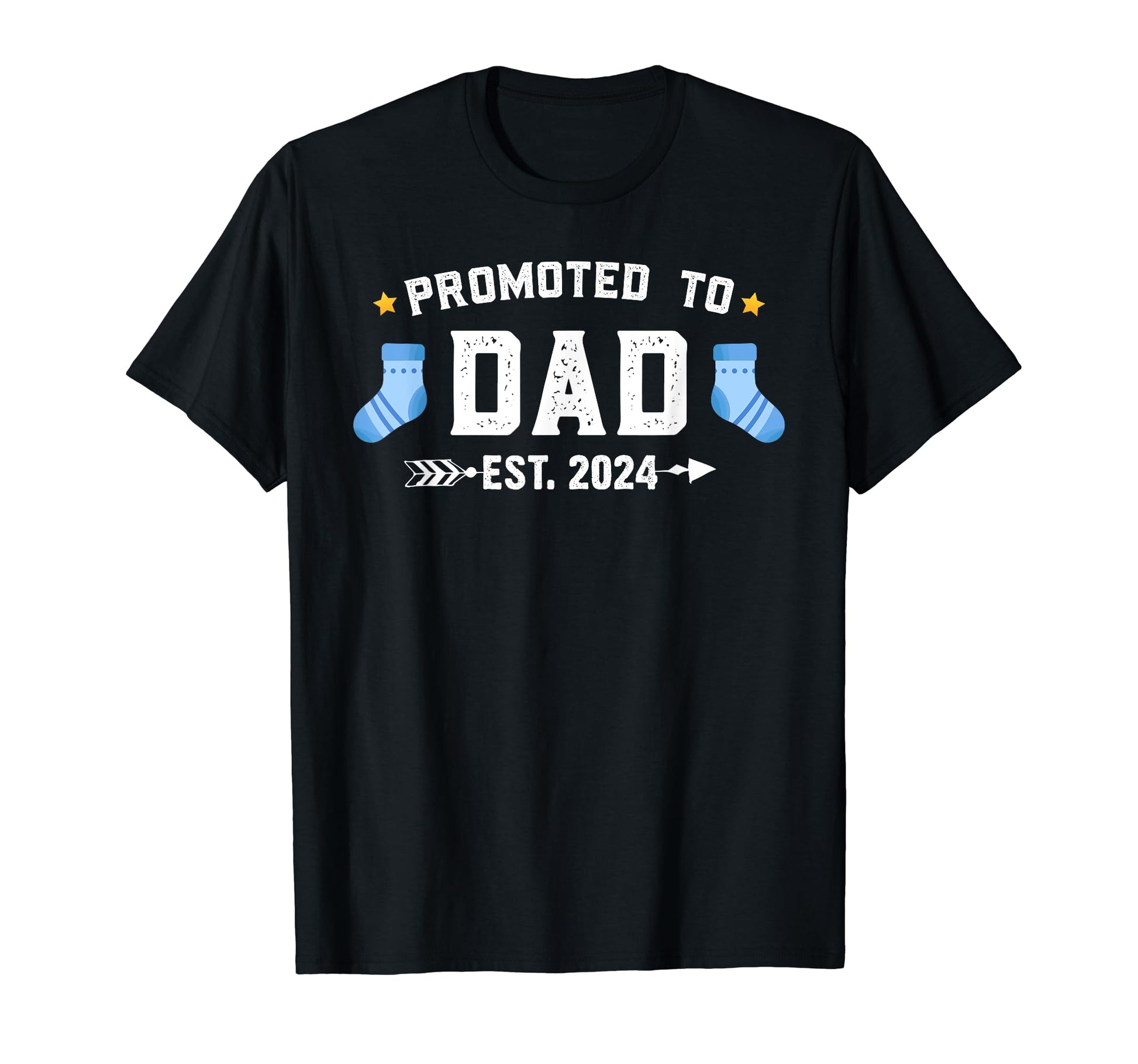 New Dad 1St Time Dad Est 2024 Promoted To T-Shirt - Unique Graphic Unisex - T-Shirt, Sweatshirt, Hoodie
