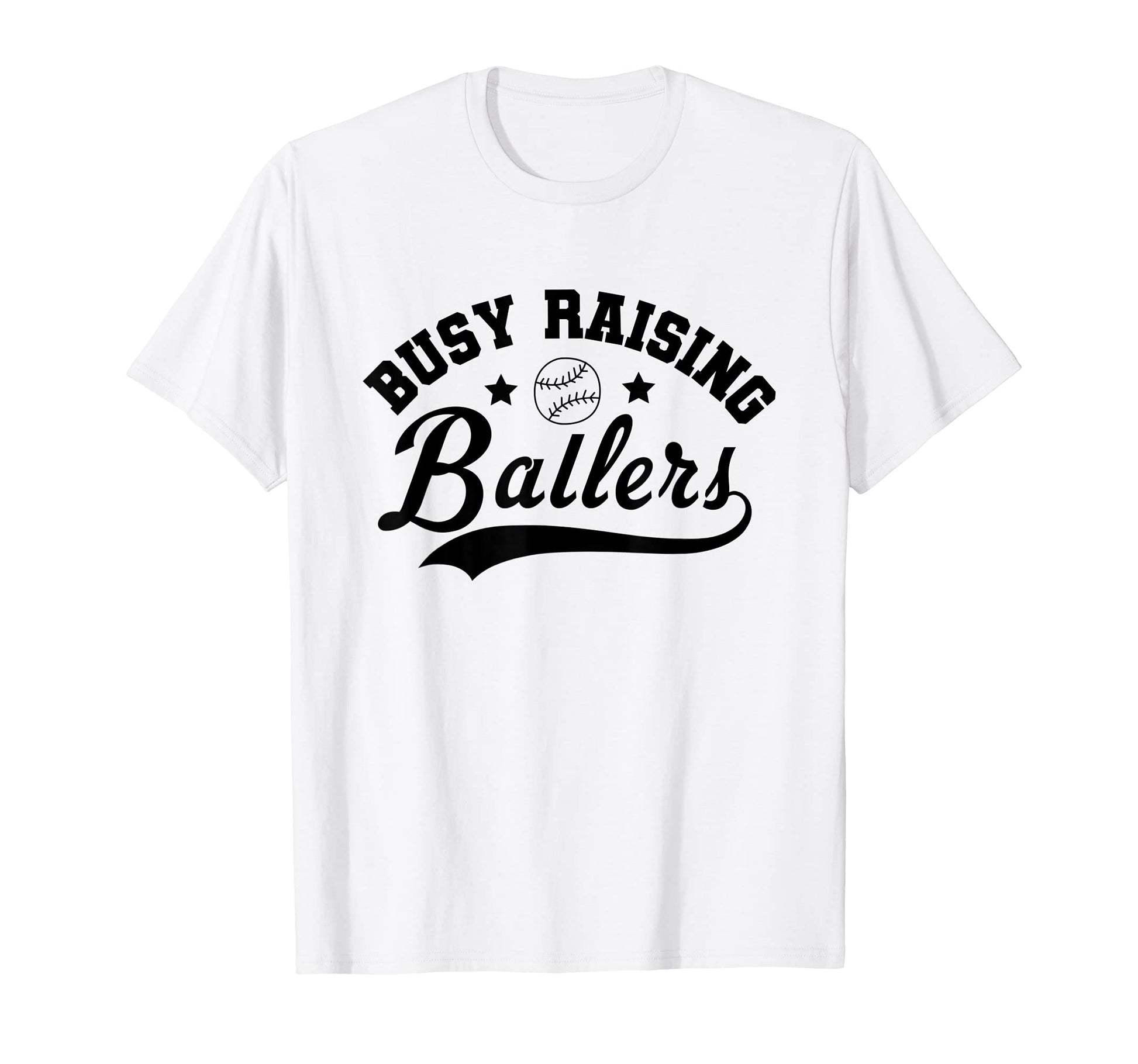 Busy Raising Ballers Baseball Mom T-Shirt - Minimalist Print for Adults - T-Shirt, Sweatshirt, Hoodie