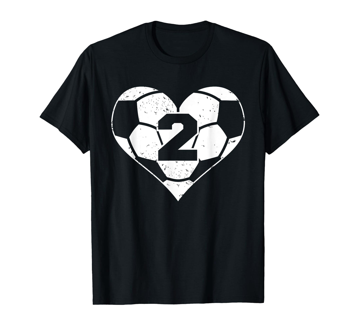 Soccer Number 2 Jersey Funny Soccer Heart T-Shirt - Unique Graphic Unisex - T-Shirt, Sweatshirt, Hoodie