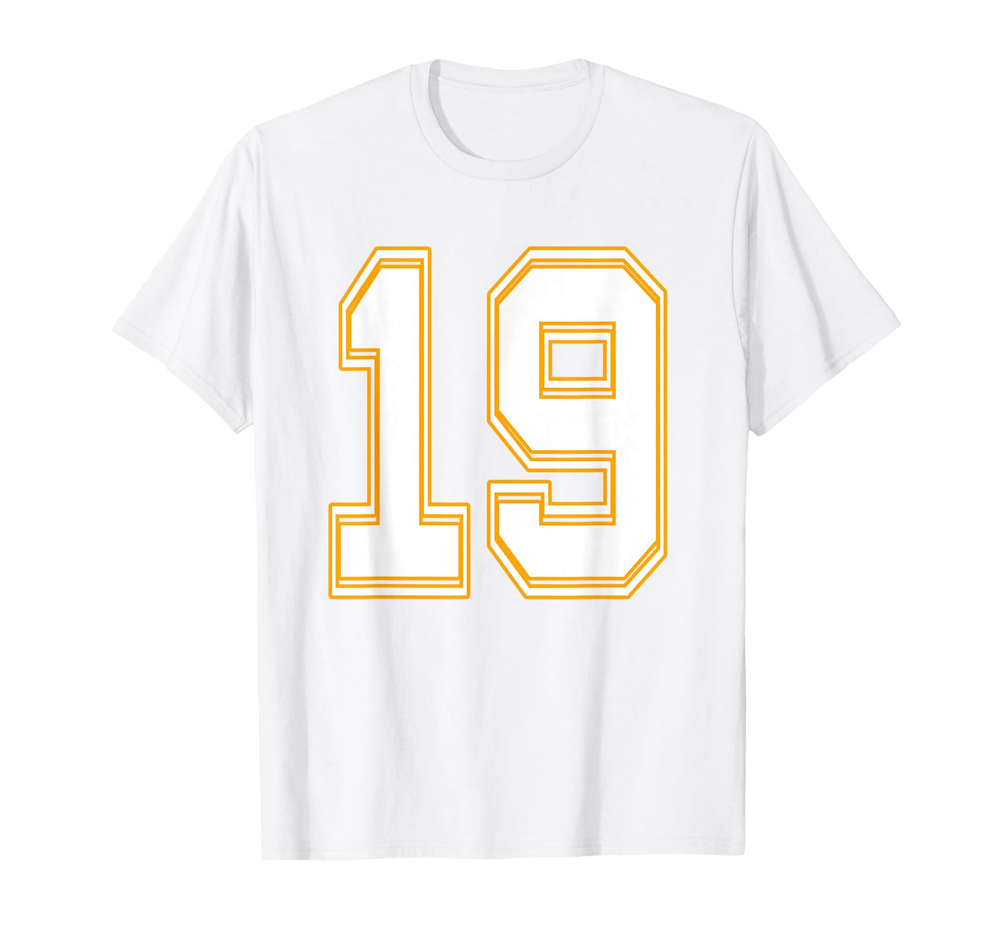 Number 19 Red Yellow White Football T-Shirt - Aesthetic Graphic for Adults - T-Shirt, Sweatshirt, Hoodie