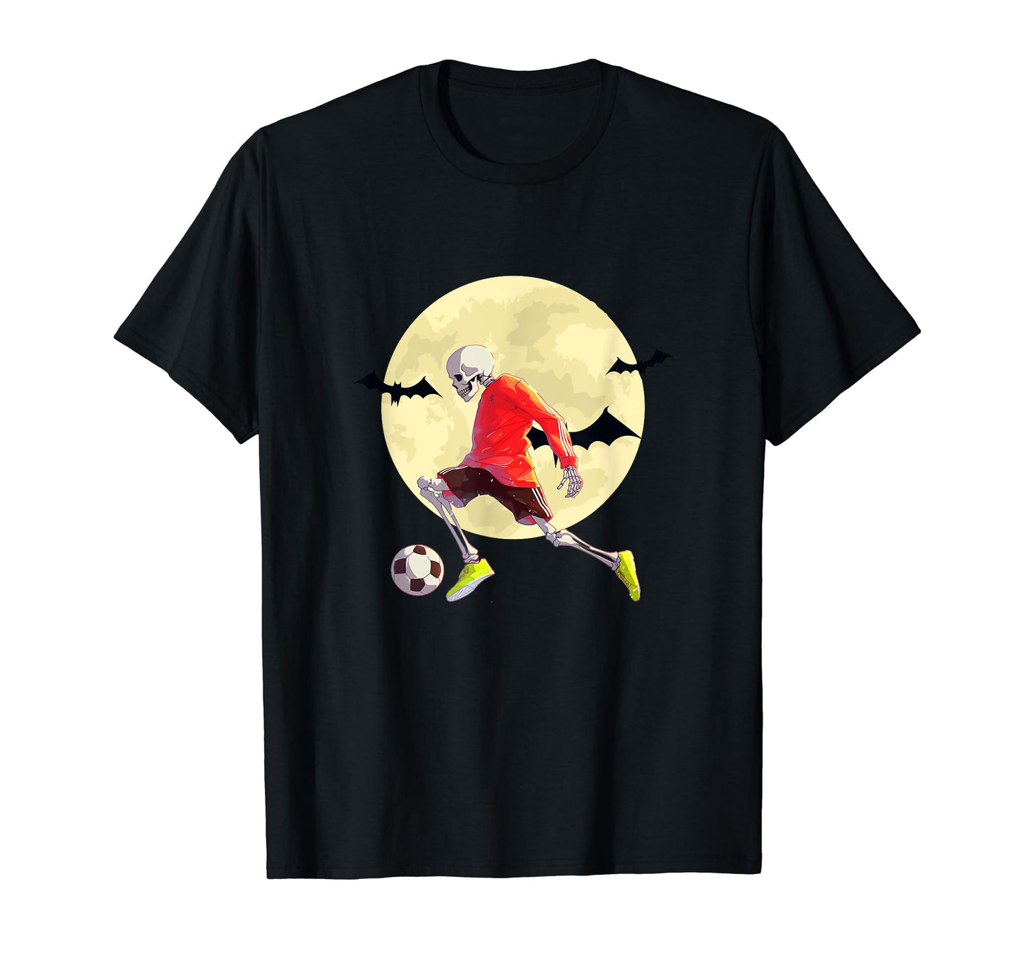 Skeleton Playing Soccer Halloween Soccer T-Shirt - Graphic Print Unisex - T-Shirt, Sweatshirt, Hoodie