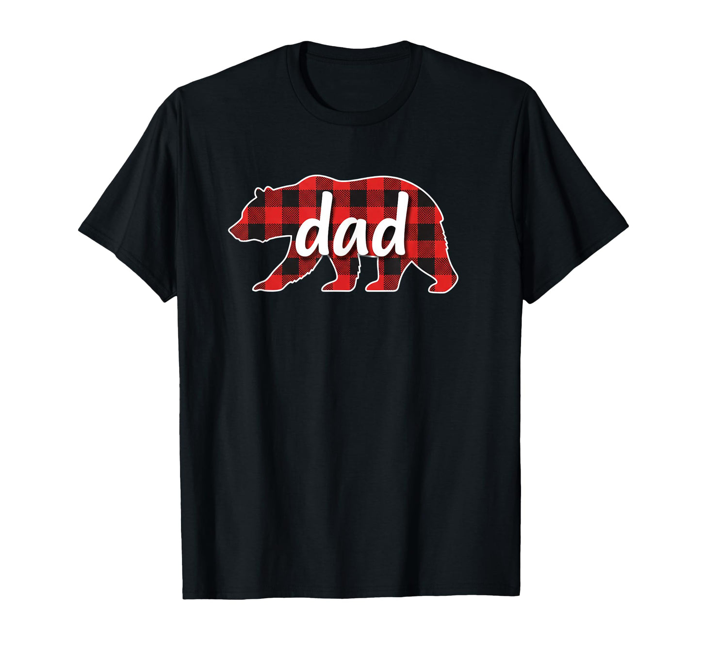 Dad Buffalo Plaid Bear Rustic T-Shirt - Fun Novelty Design for Adults - T-Shirt, Sweatshirt, Hoodie