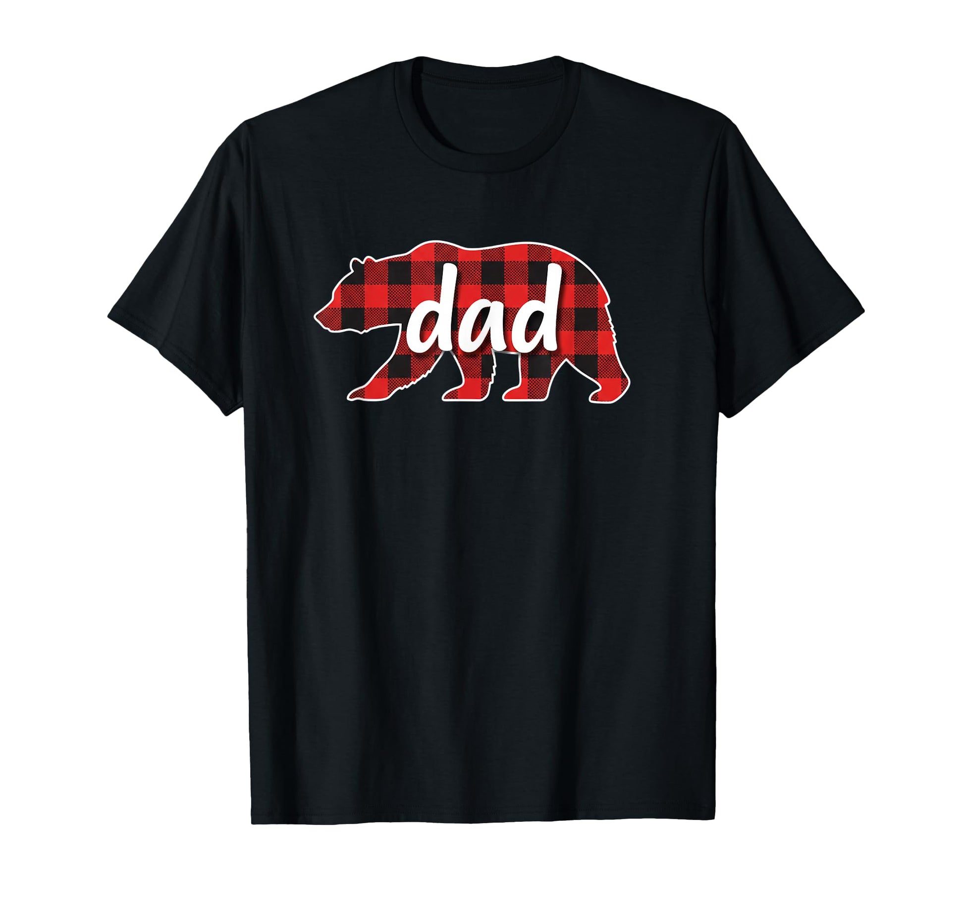 Dad Buffalo Plaid Bear Rustic T-Shirt - Fun Novelty Design for Adults - T-Shirt, Sweatshirt, Hoodie