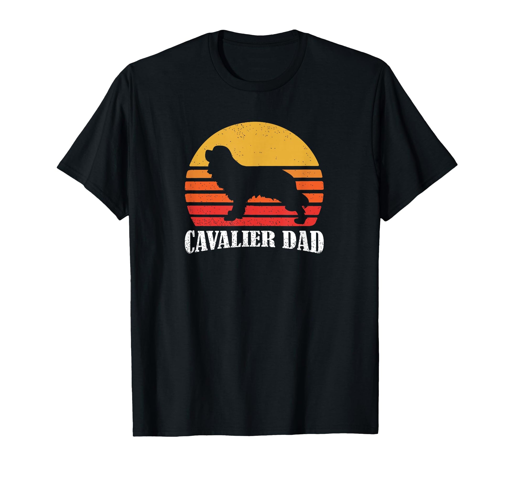 Mens Sunset Cavalier Dog Dad T-Shirt - Novelty Apparel Men Women - T-Shirt, Sweatshirt, Hoodie