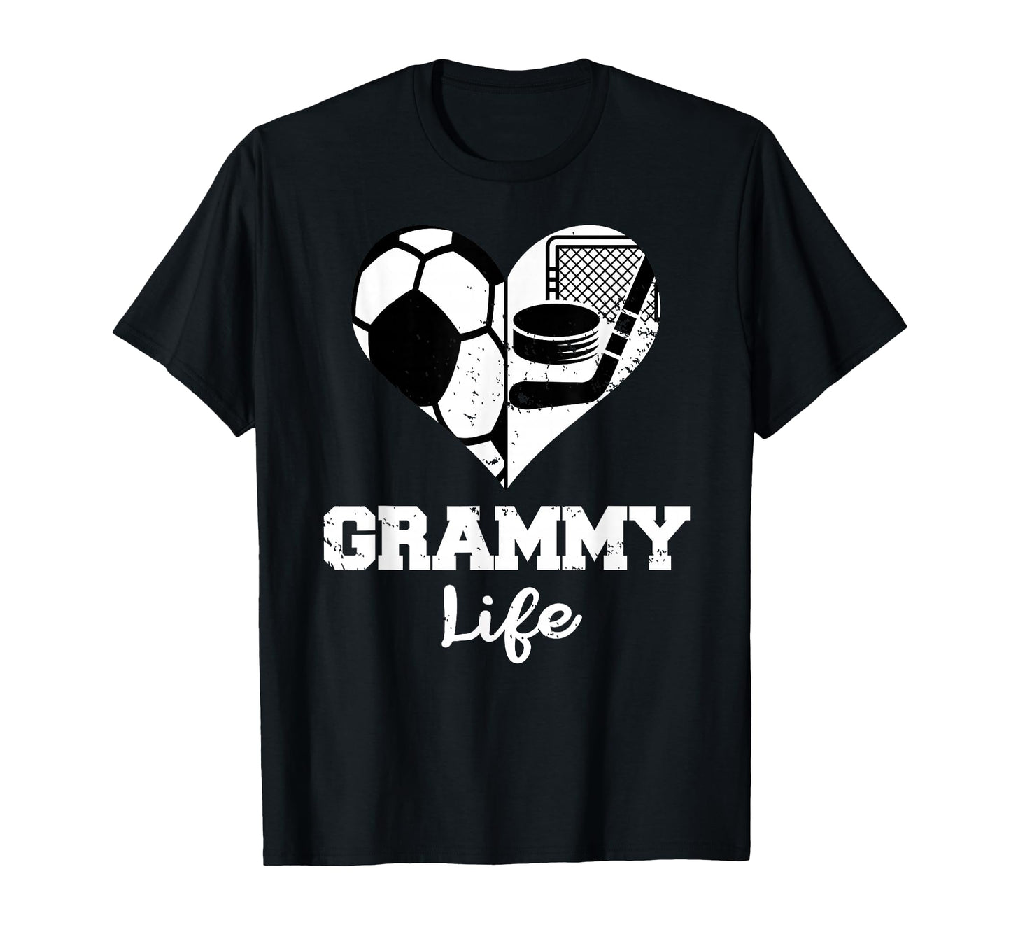 Grammy Life Heart Funny Soccer Hockey T-Shirt - Graphic Print for Adults - T-Shirt, Sweatshirt, Hoodie