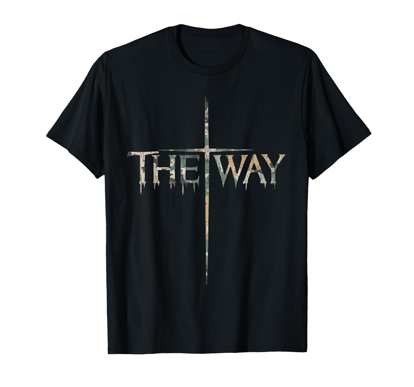 Camo Way Cross Christian Religious Jesus T-Shirt - Trendy Graphic Men Women - T-Shirt, Sweatshirt, Hoodie