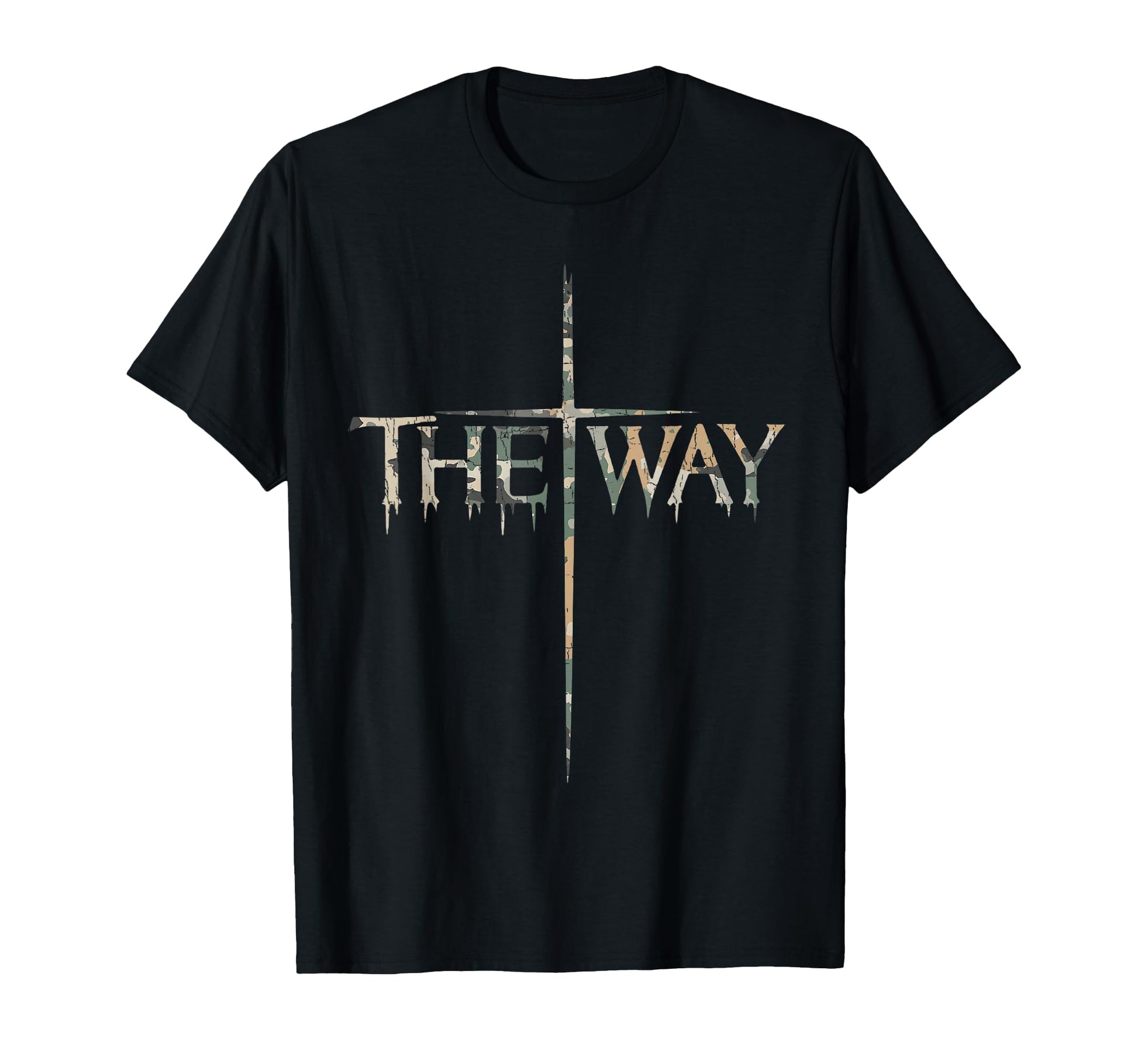 Camo Way Cross Christian Religious Jesus T-Shirt - Trendy Graphic Men Women - T-Shirt, Sweatshirt, Hoodie