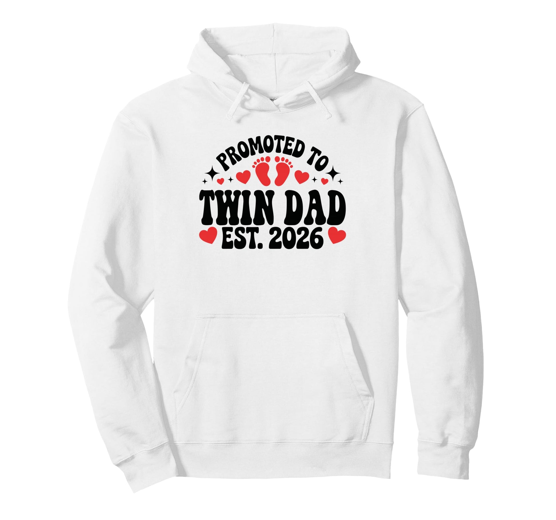 Promoted To Twin Dad Est 2026 New Hoodie - Fun Novelty Design for Adults - T-Shirt, Sweatshirt, Hoodie