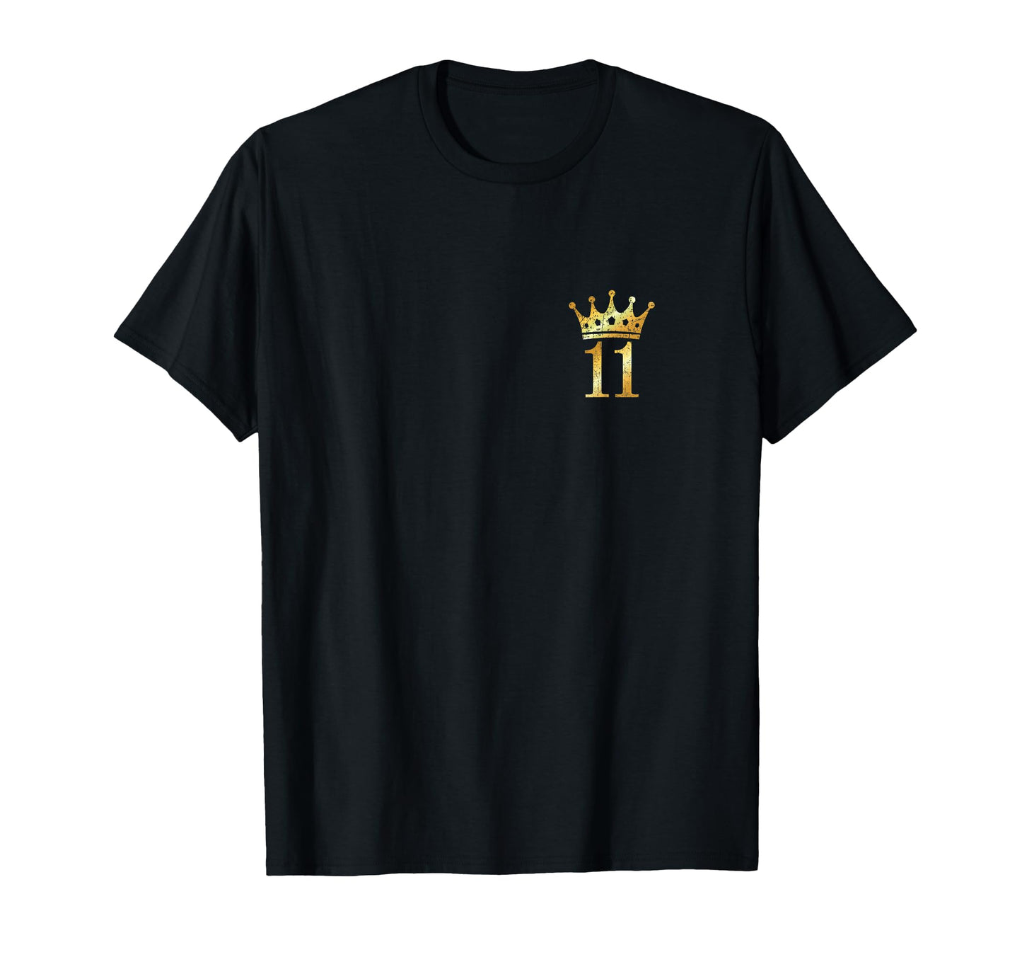 Crown Number 11 Golden Yellow 11Th T-Shirt - Minimalist Print Men Women - T-Shirt, Sweatshirt, Hoodie