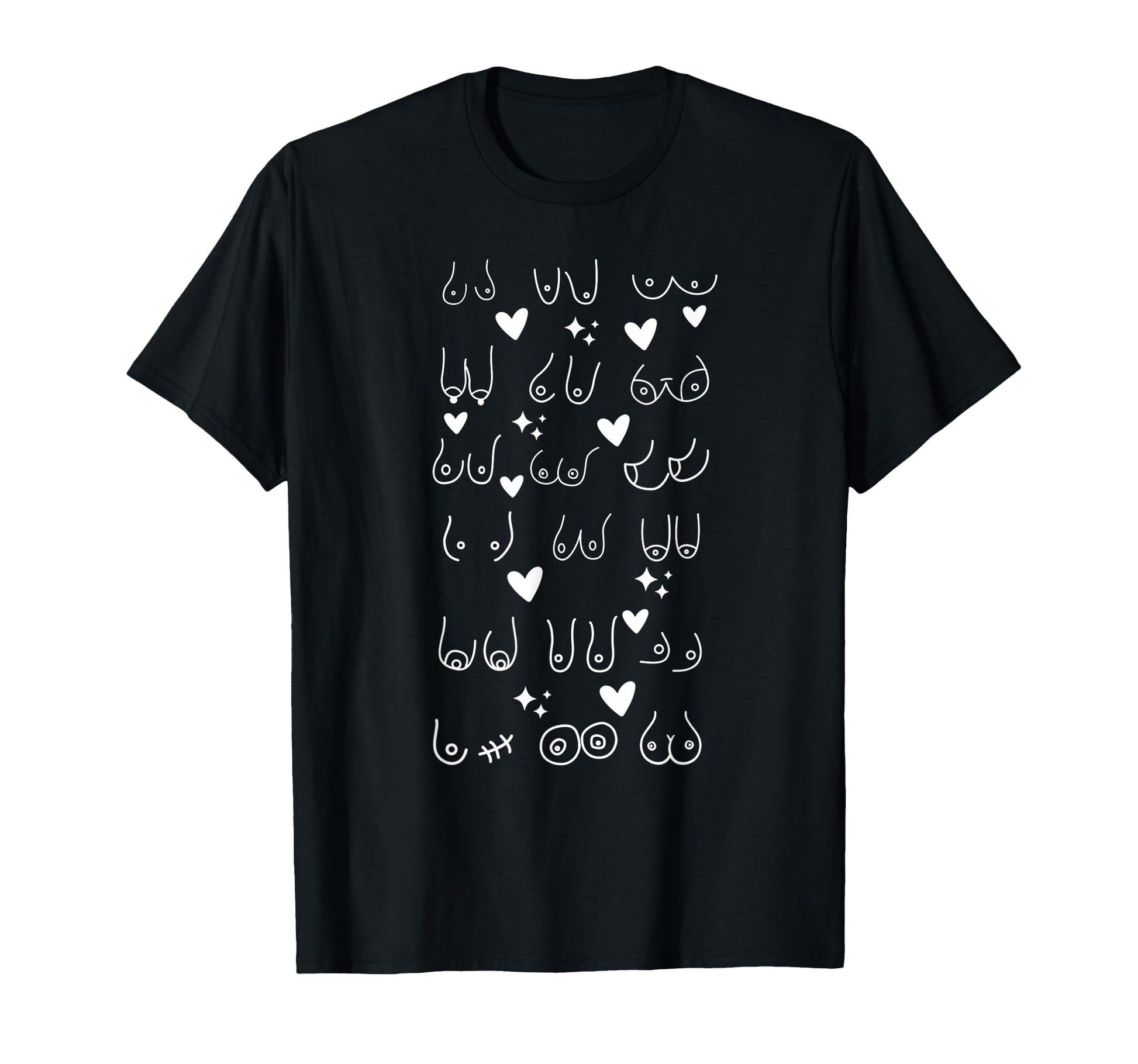 Types Boobs Funny Breast Boob Boobies T-Shirt - Minimalist Print Men Women - T-Shirt, Sweatshirt, Hoodie