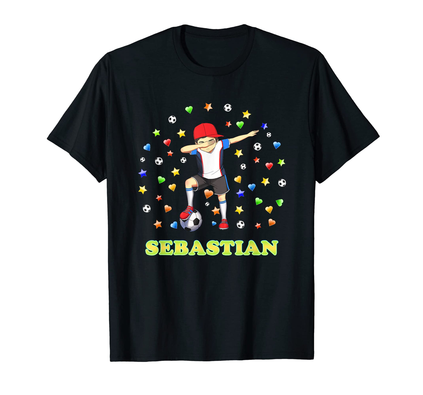 Sebastian Personalised Soccer Footballer T-Shirt - Graphic Print Unisex - T-Shirt, Sweatshirt, Hoodie