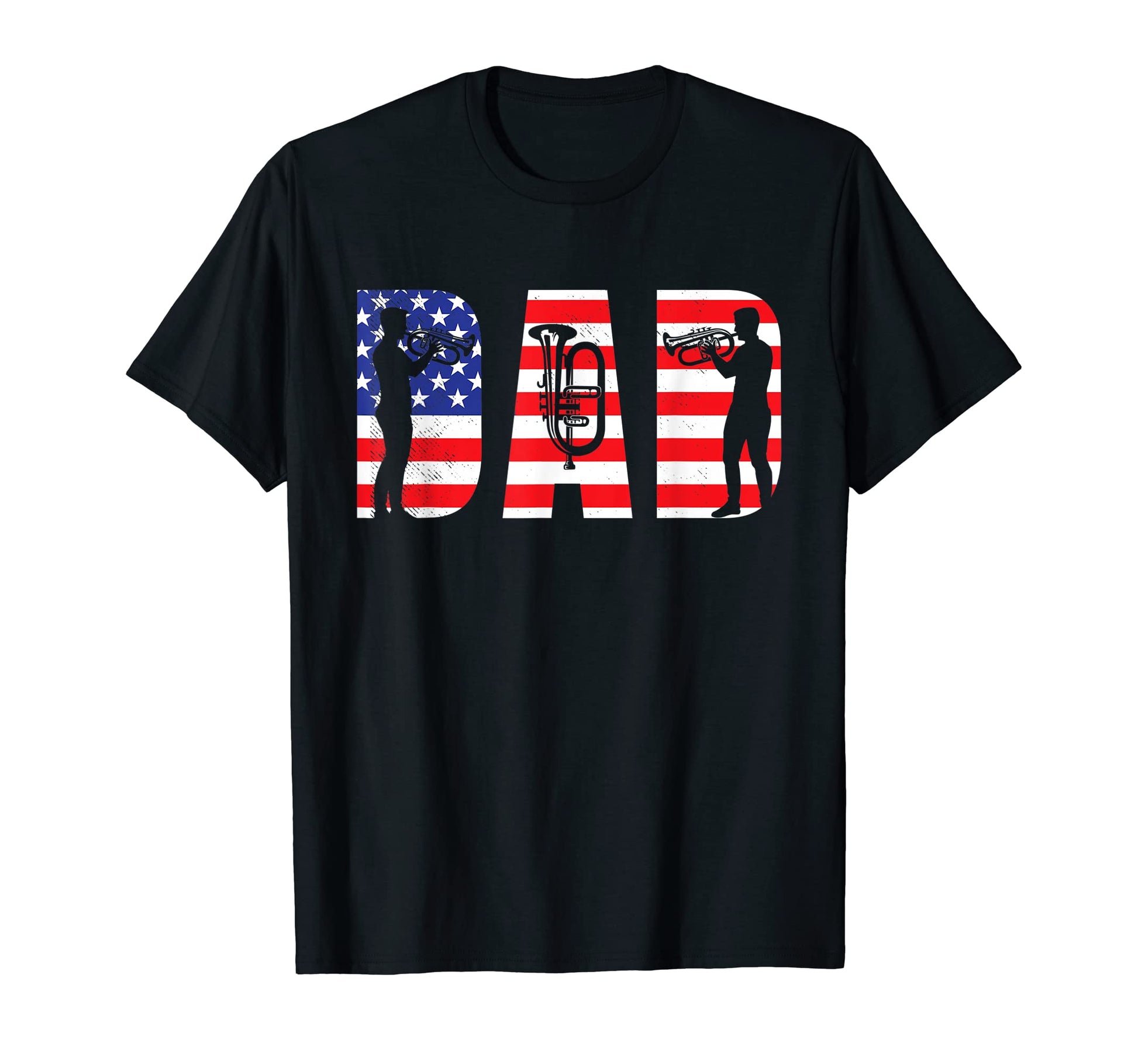 Flugelhorn Musician Dad Mixed Flag T-Shirt - Unique Graphic for Adults - T-Shirt, Sweatshirt, Hoodie