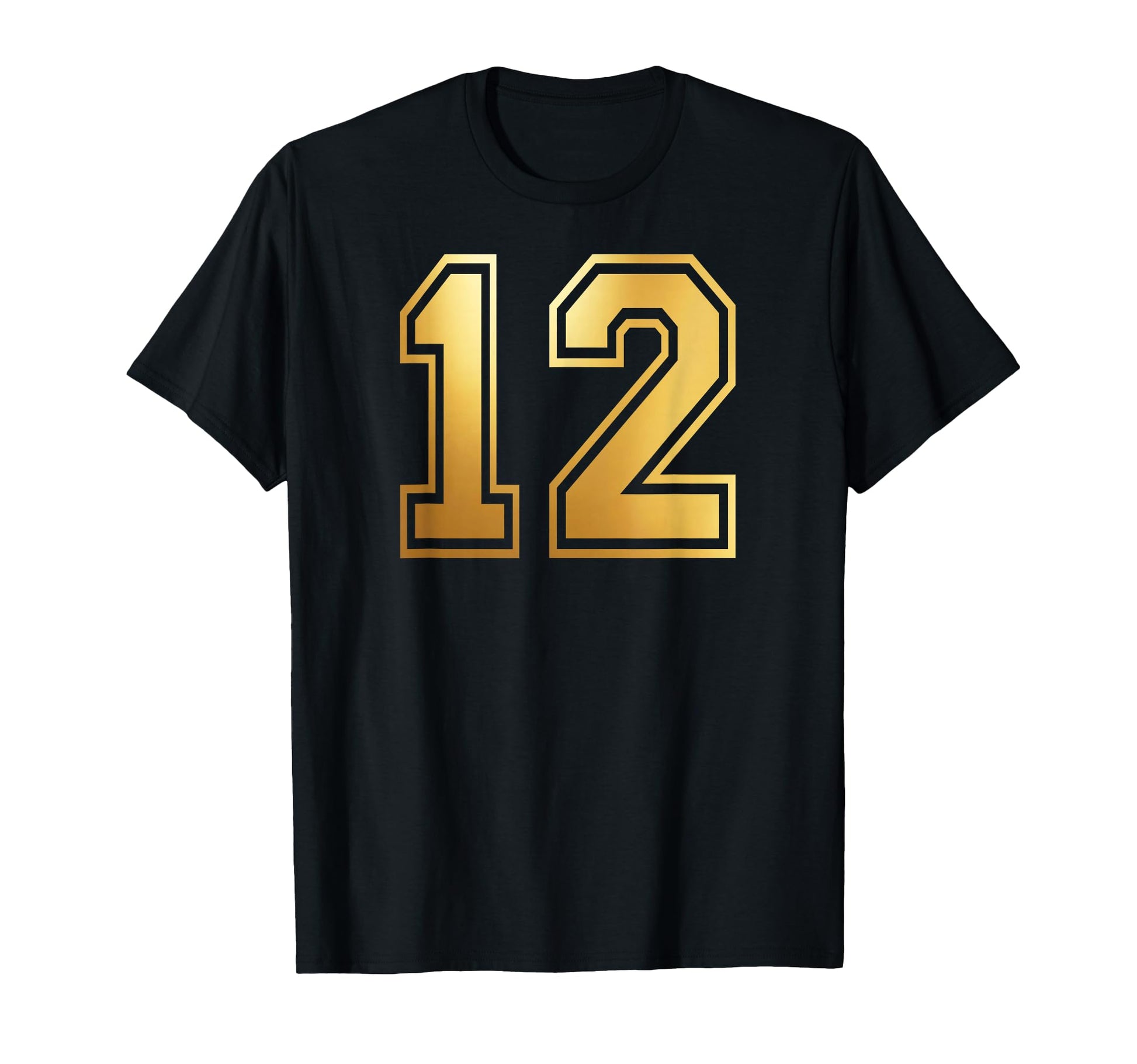 12 Number Twelve Team Sports Varsity T-Shirt - Novelty Apparel for Adults - T-Shirt, Sweatshirt, Hoodie