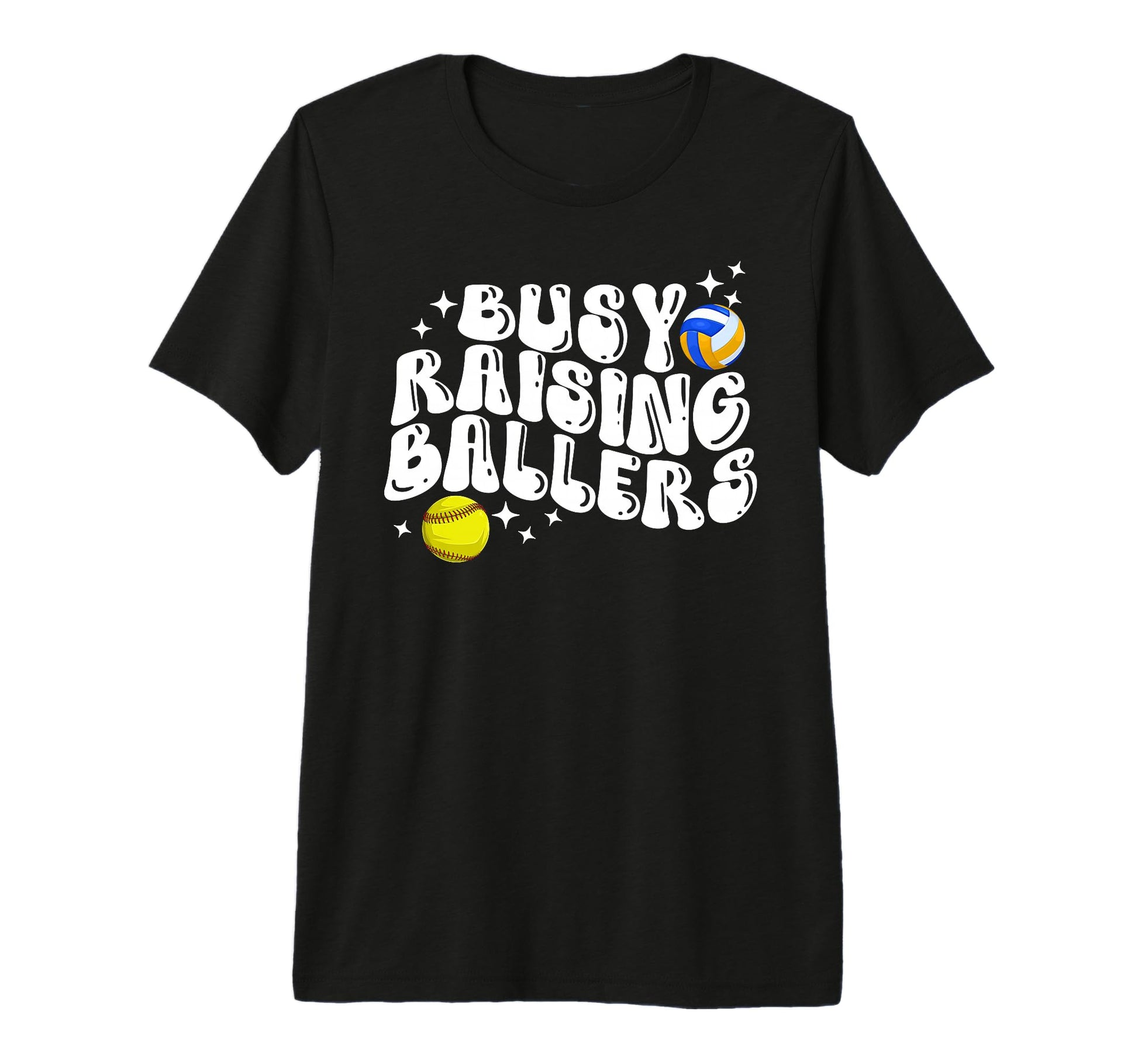 Busy Raising Ballers Volleyball Softball T-Shirt - Minimalist Print Unisex - T-Shirt, Sweatshirt, Hoodie