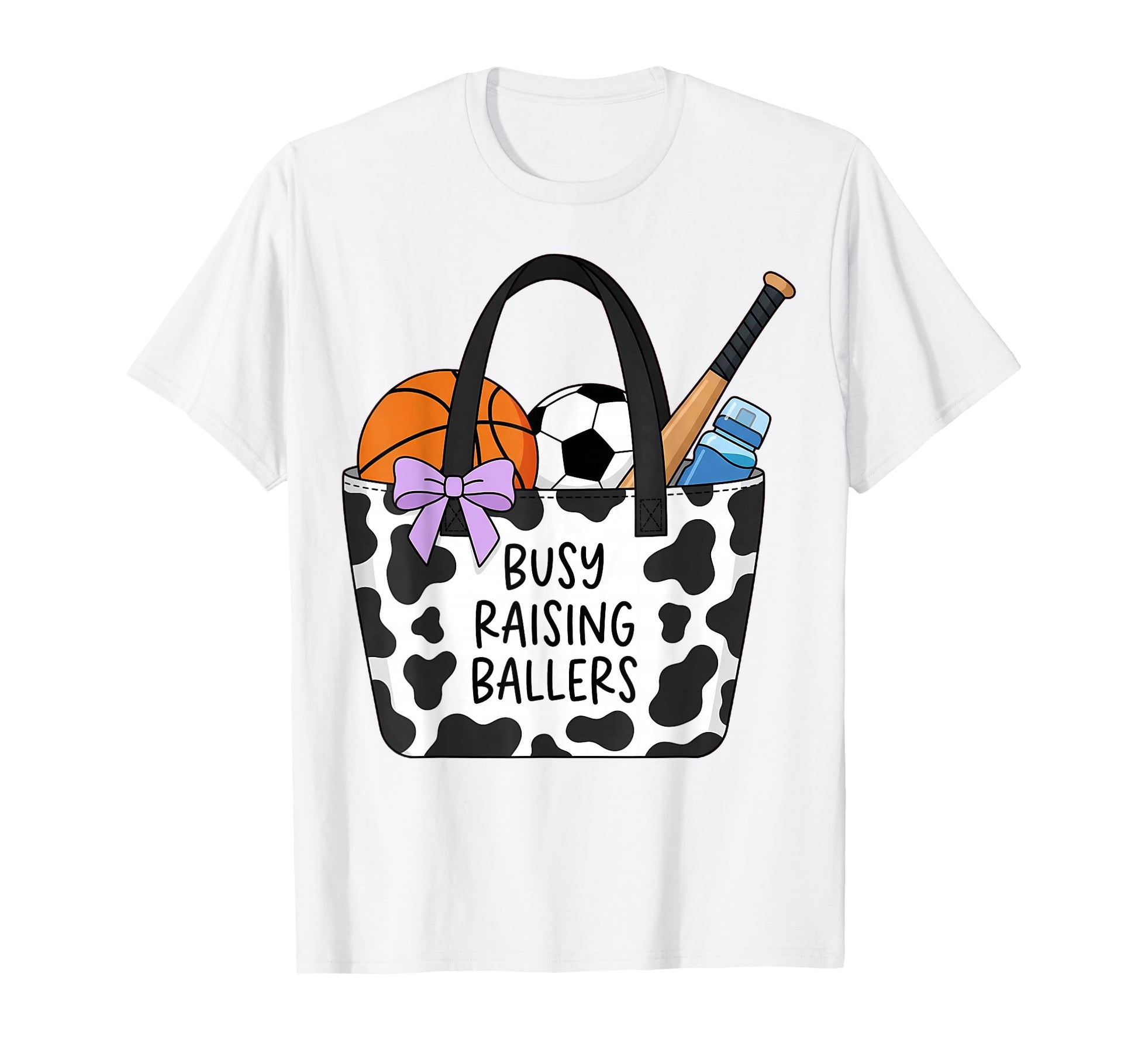 Busy Raising Ballers Cow Tote Bag T-Shirt - Custom Art Print for Adults - T-Shirt, Sweatshirt, Hoodie