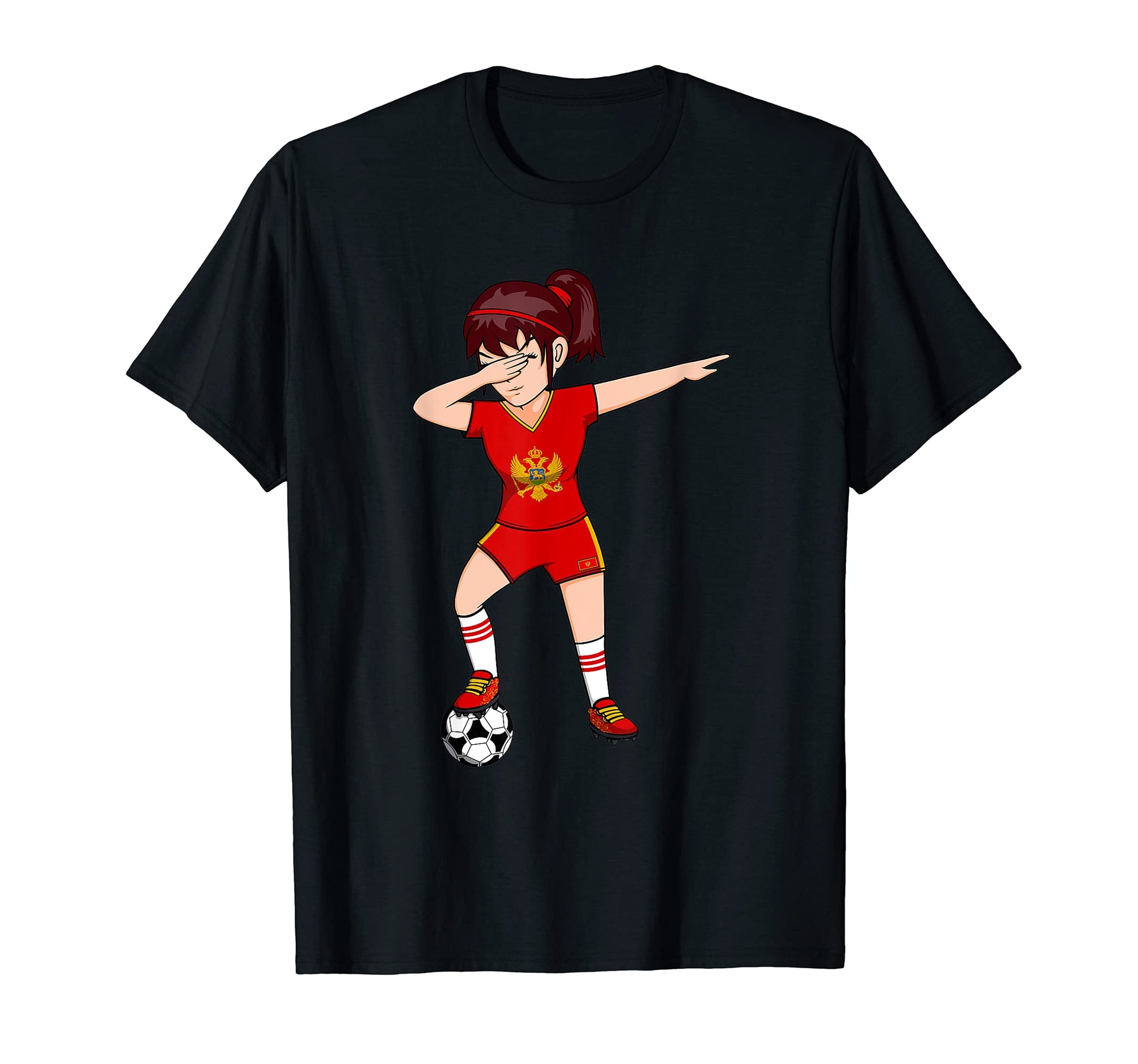 Dabbing Soccer Montenegro Jersey T-Shirt - Unique Graphic Men Women - T-Shirt, Sweatshirt, Hoodie