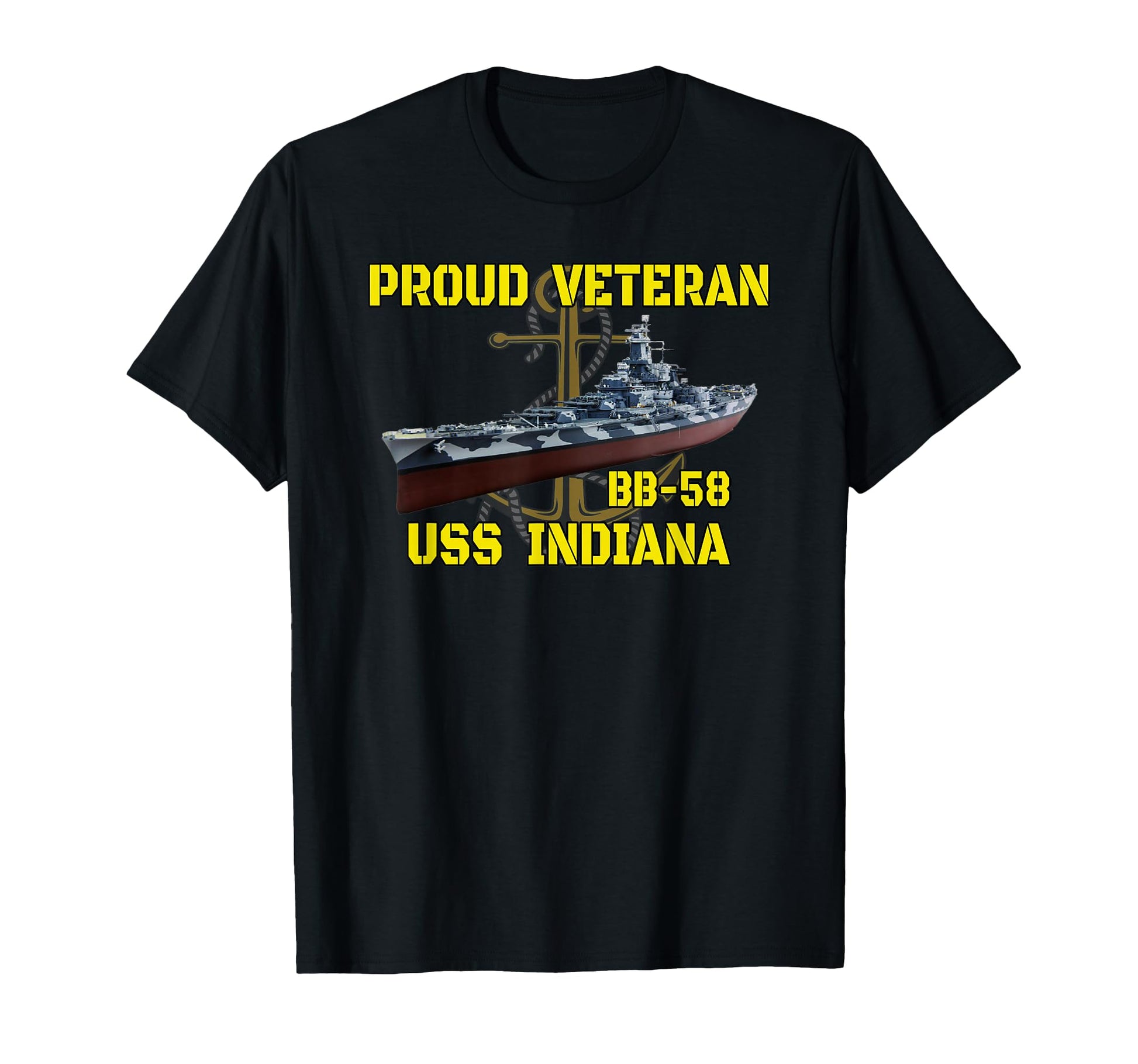 Uss Indiana Bb 58 Battleship Veterans T-Shirt - Trendy Graphic Men Women - T-Shirt, Sweatshirt, Hoodie
