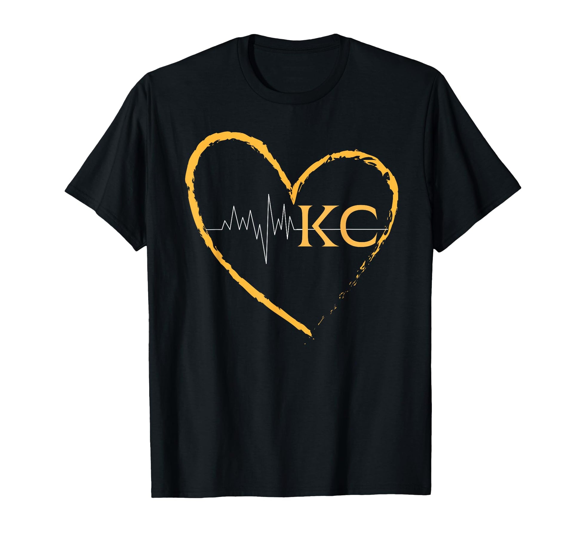 Yellow Kc Heart Kansas City Heart T-Shirt - Minimalist Print Men Women - T-Shirt, Sweatshirt, Hoodie