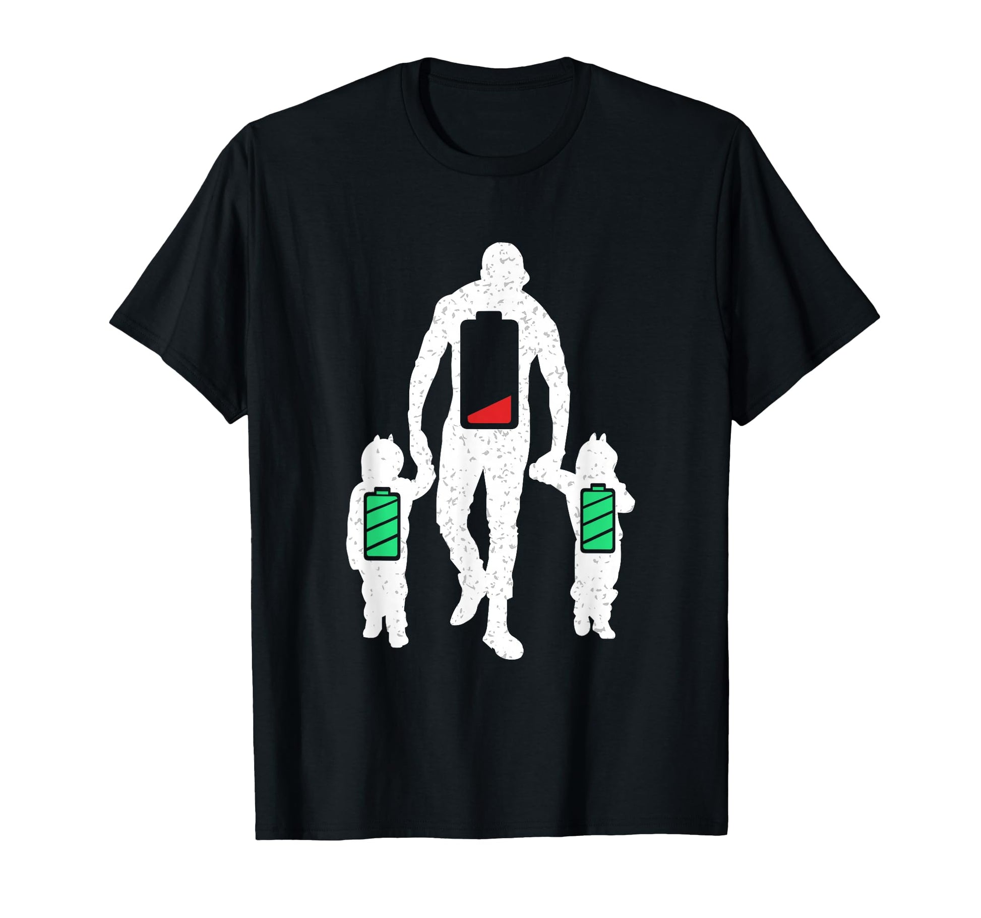 Funny Tired Twin Dad Low Battery Full T-Shirt - Aesthetic Graphic Unisex - T-Shirt, Sweatshirt, Hoodie